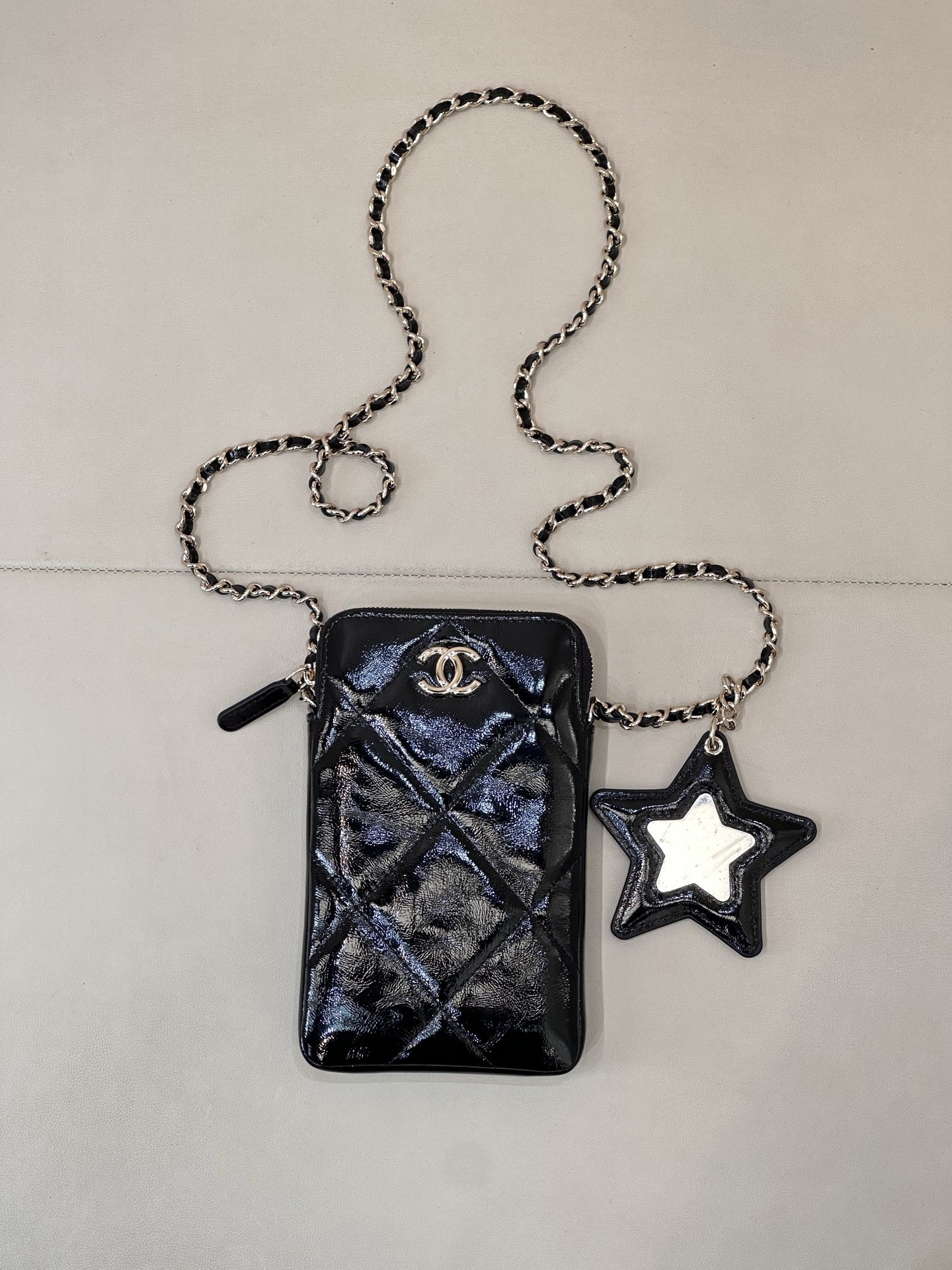 CHANEL Phone Holder with Chain