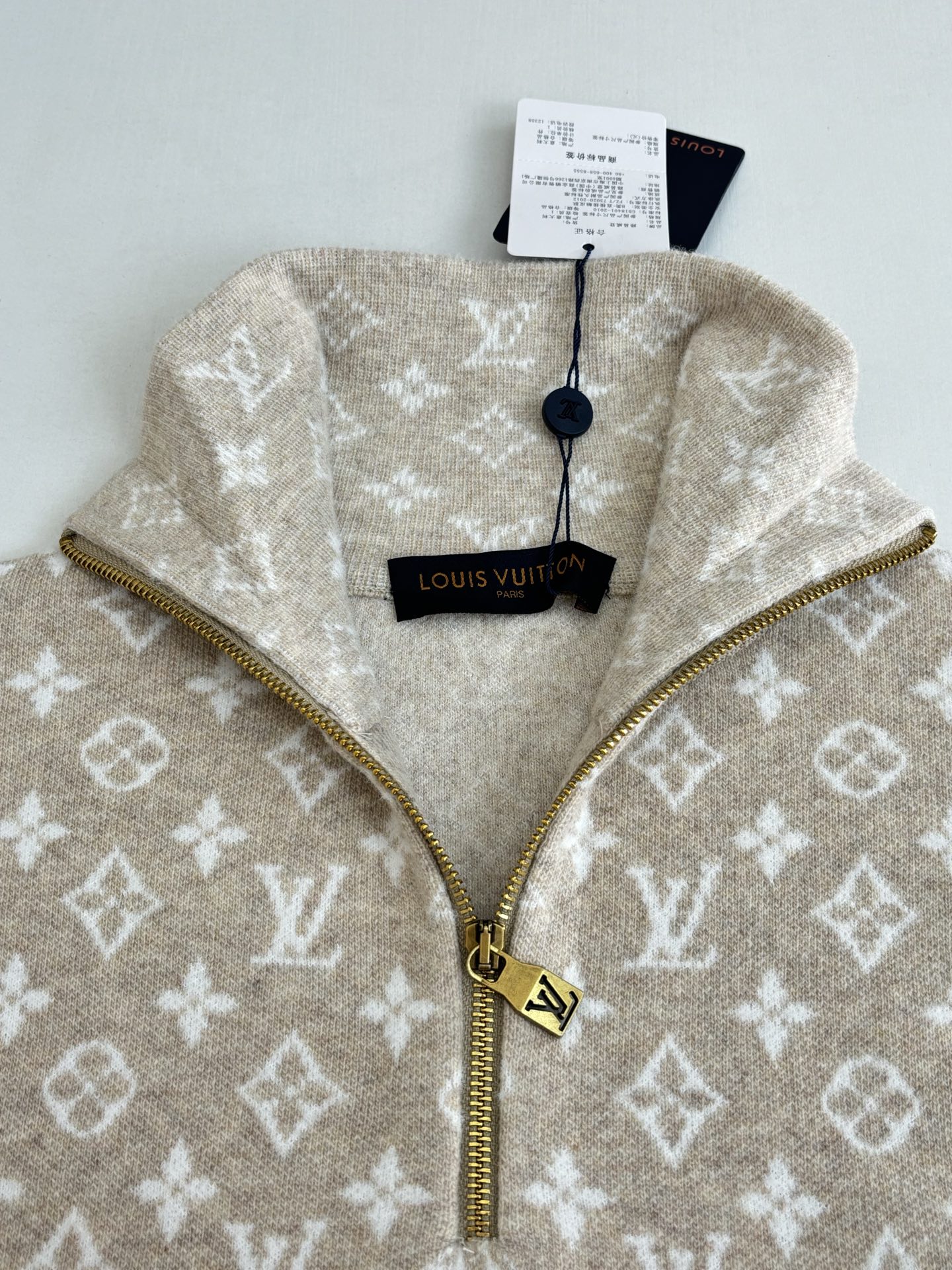 LV 1AJBWH LV Ski Ribbed Wool Half-Zip Pullover