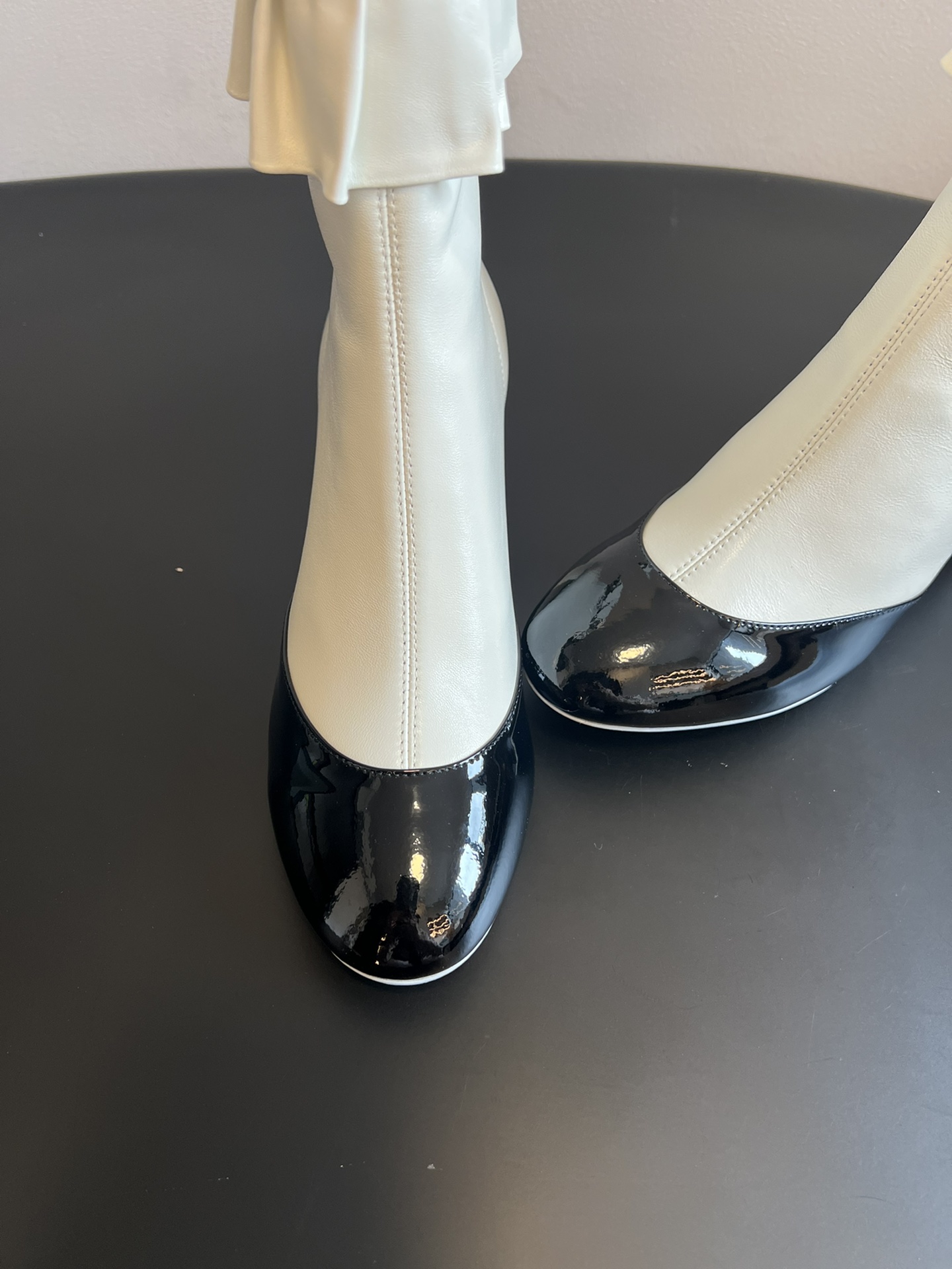 Chanel 25SS Fall/Winter Ruffled Lambskin Short Boots WHITE