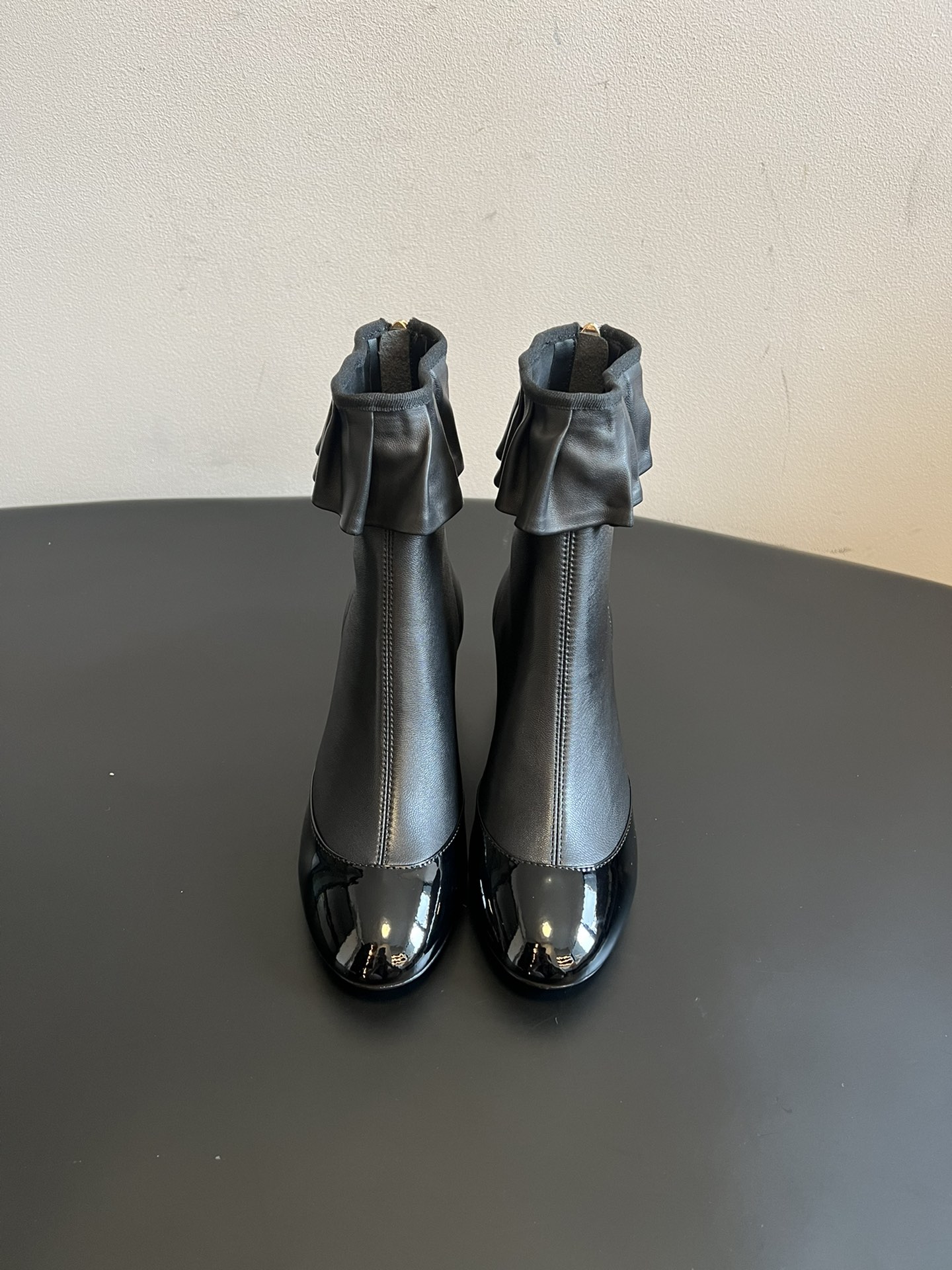 Chanel 25SS Fall/Winter Ruffled Lambskin Short Boots