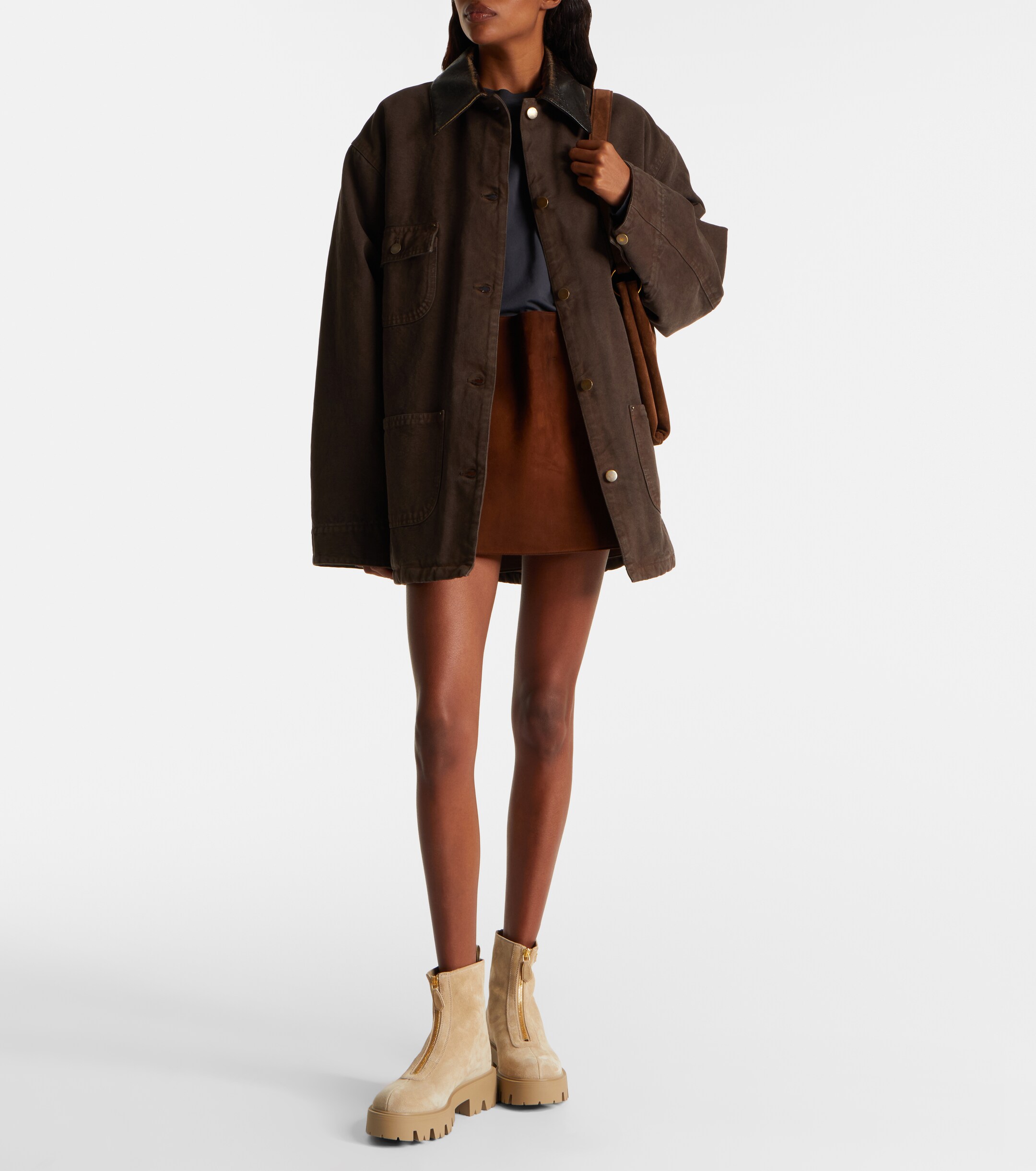 Prada Suede platform ankle boots