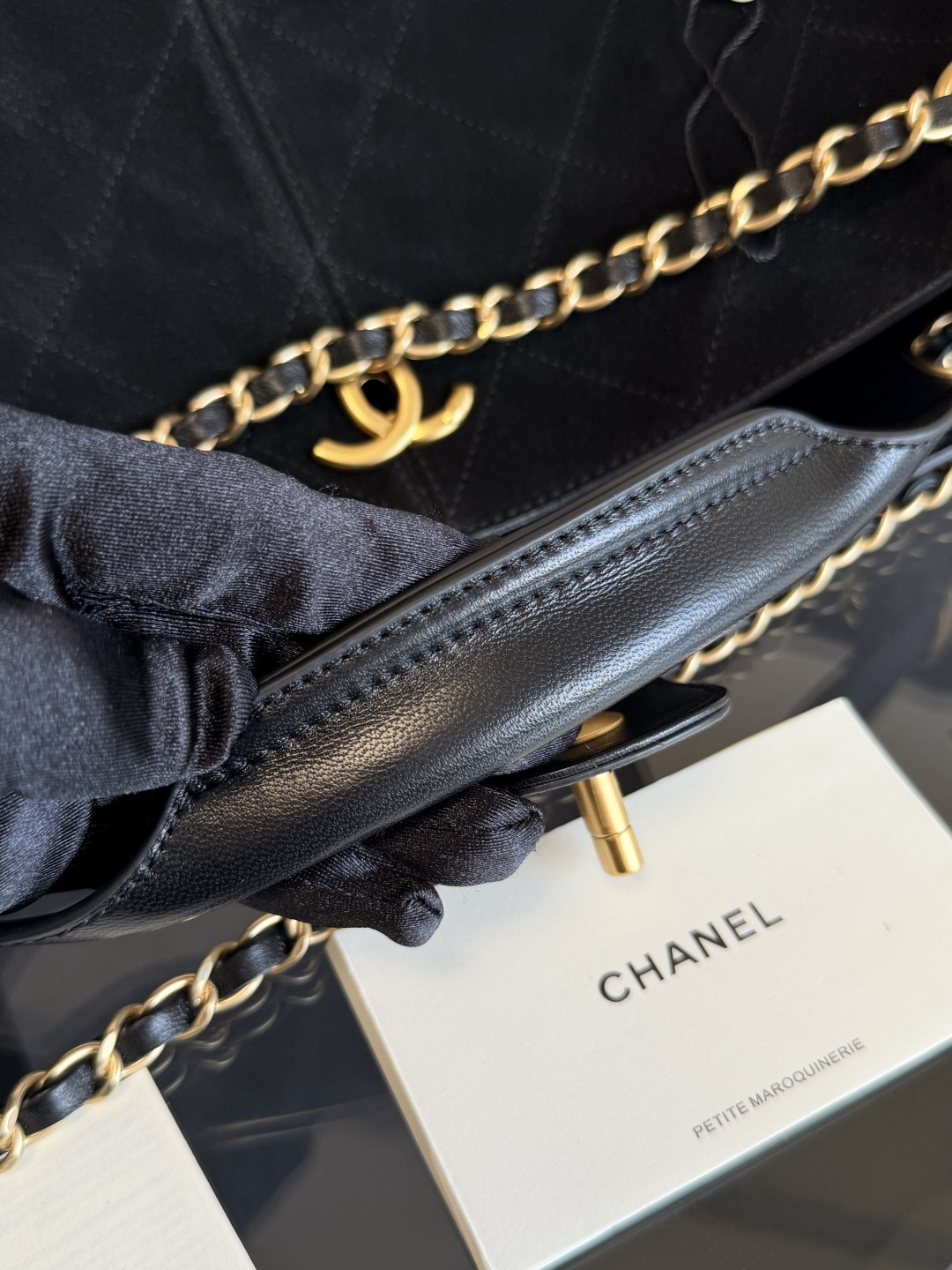 CHANEL 25A Suede Lambskin Bag