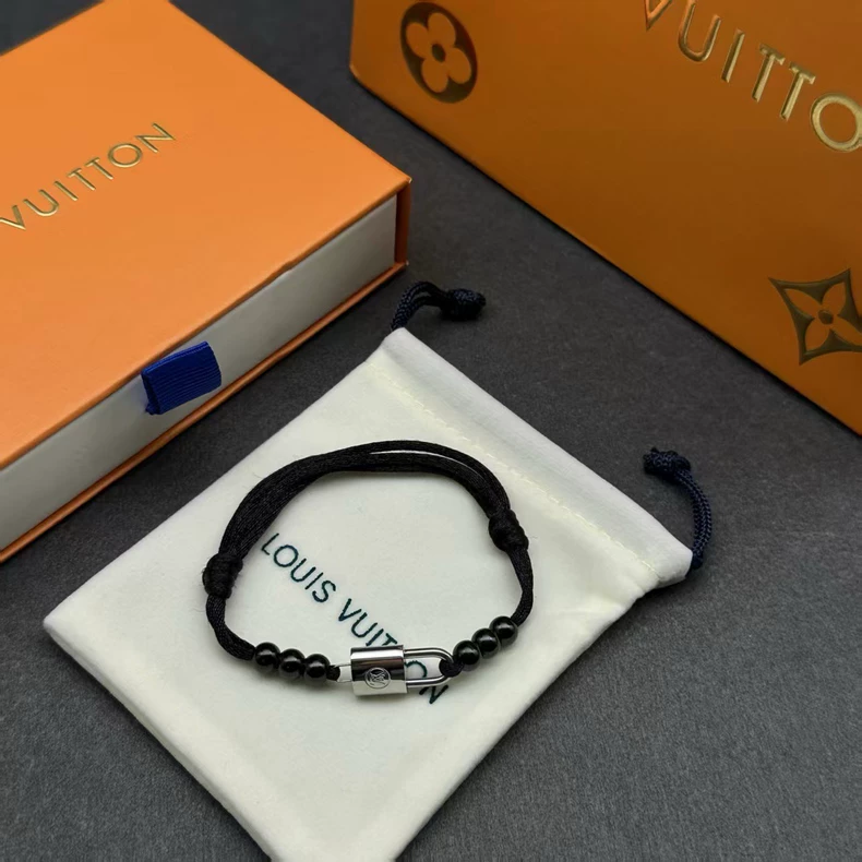 LOUIS VUITTON Q05730 Silver Lockit Beads Bracelet
