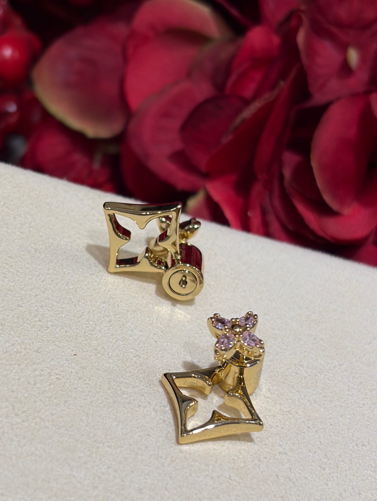 LOUIS VUITTON M03241 Flowergram Strass Earrings