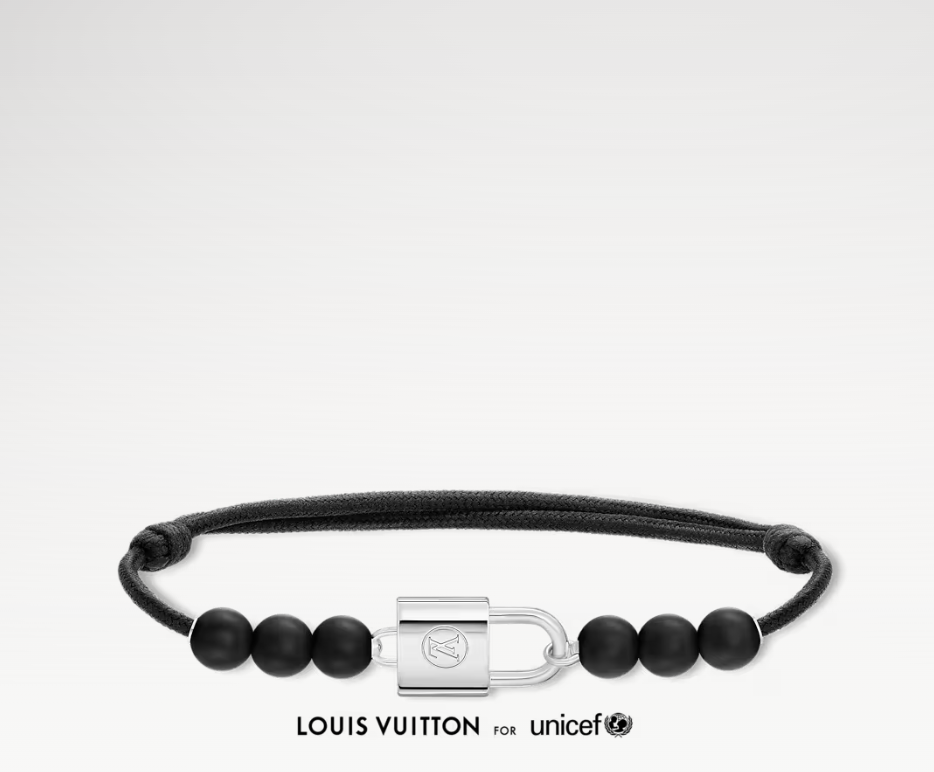 LOUIS VUITTON Q05730 Silver Lockit Beads Bracelet