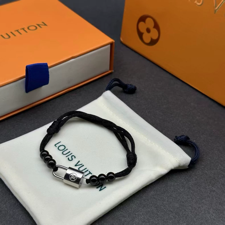 LOUIS VUITTON Q05730 Silver Lockit Beads Bracelet
