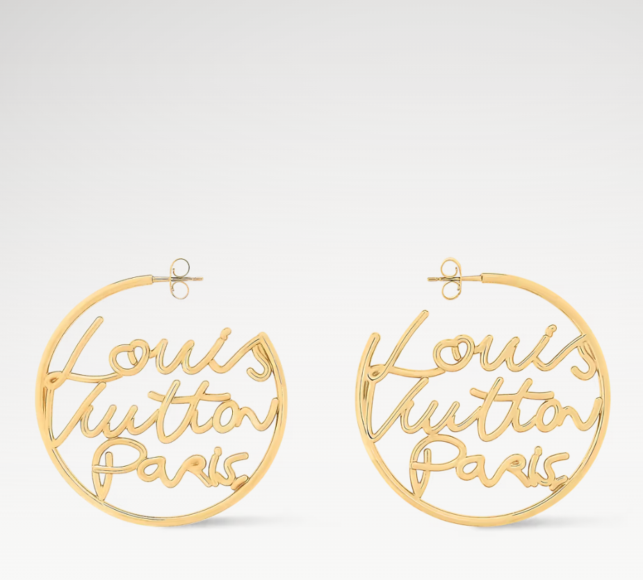 LOUIS VUITTON M03239 LV Script Earrings