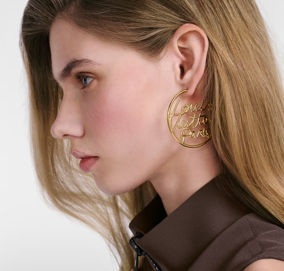 LOUIS VUITTON M03239 LV Script Earrings