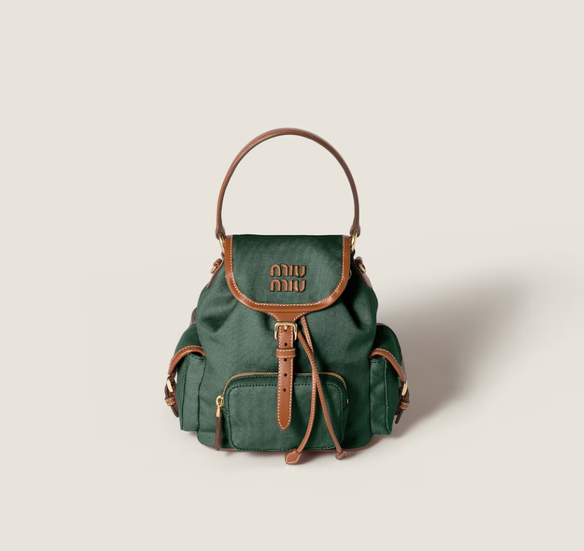 MiuMiu Canvas and leather backpack