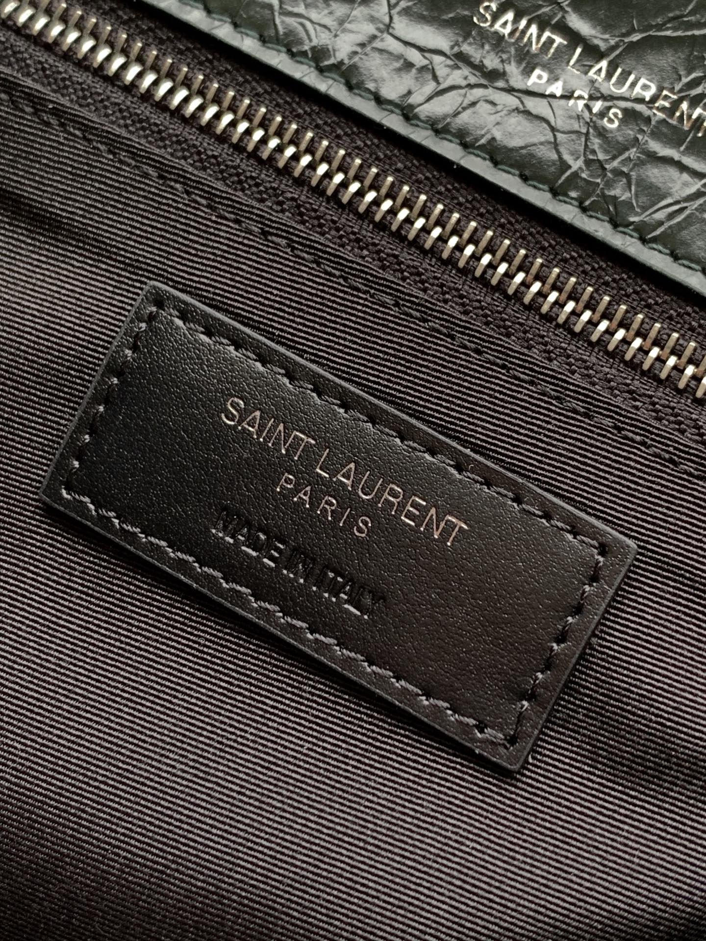 SAINT LAURENT Niki Medium Crinkled Glossed-leather Shoulder Bag