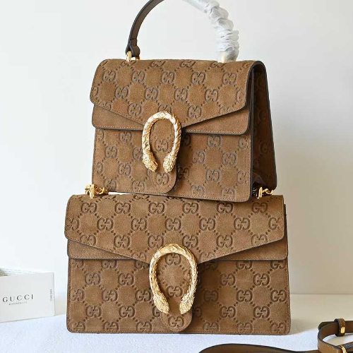 Gucci  dionysus debossed suede shoulder bag