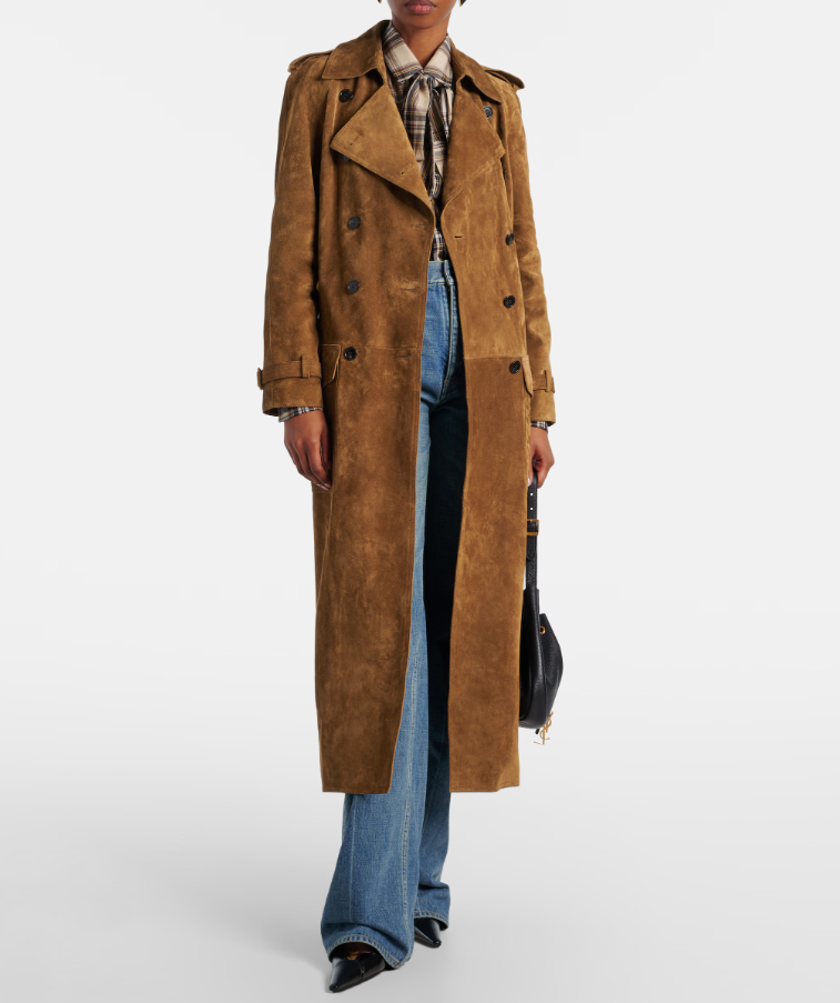 Saint Laurent Suede trench coat