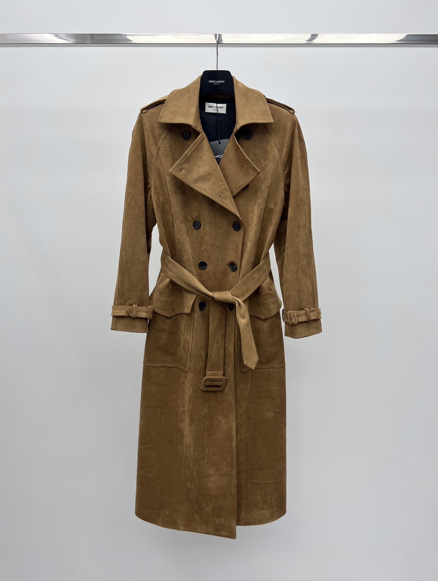 Saint Laurent Suede trench coat