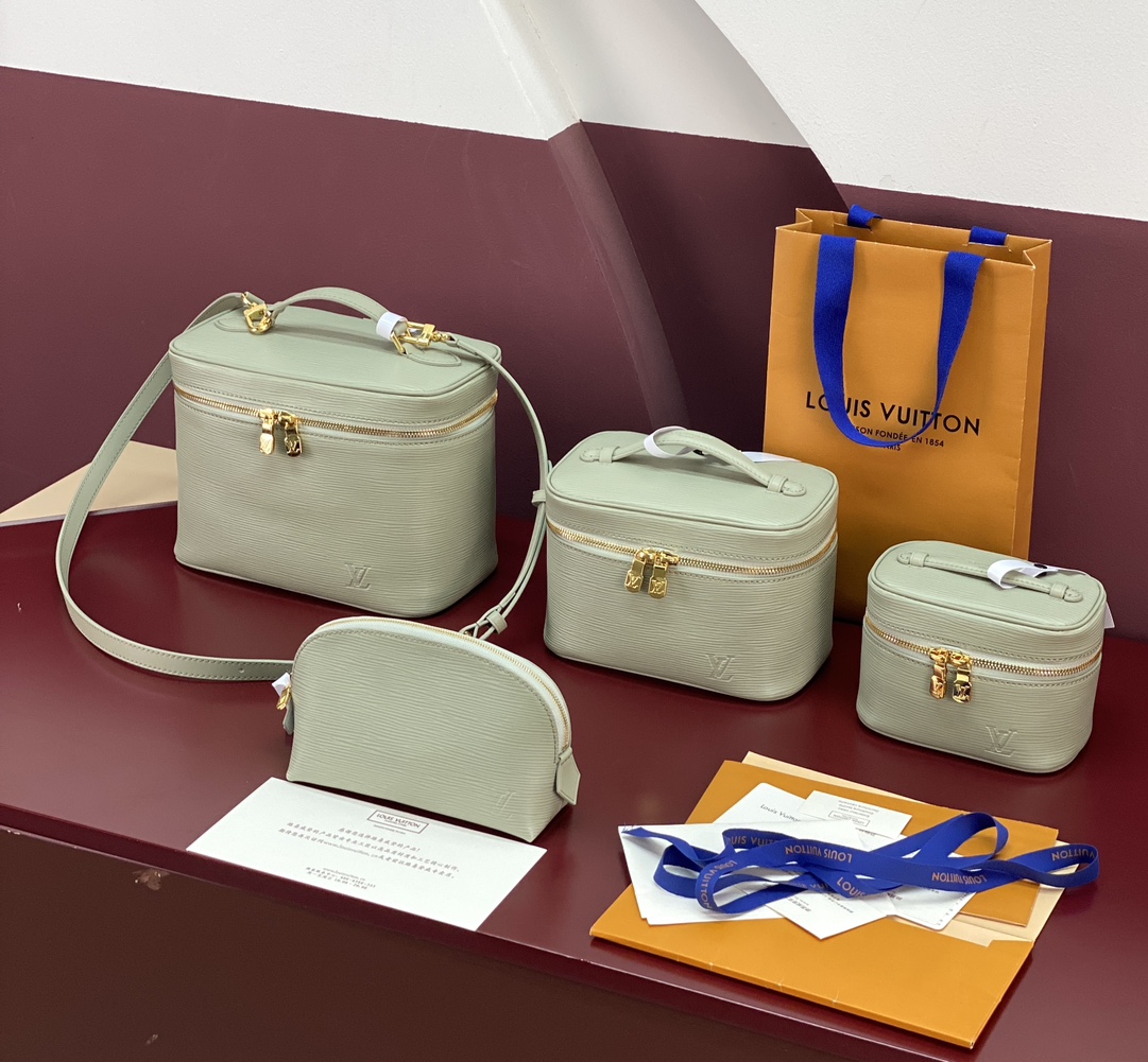 LOUIS VUITTON M25857 Light Green NICE NANO Cosmetic Pouch
