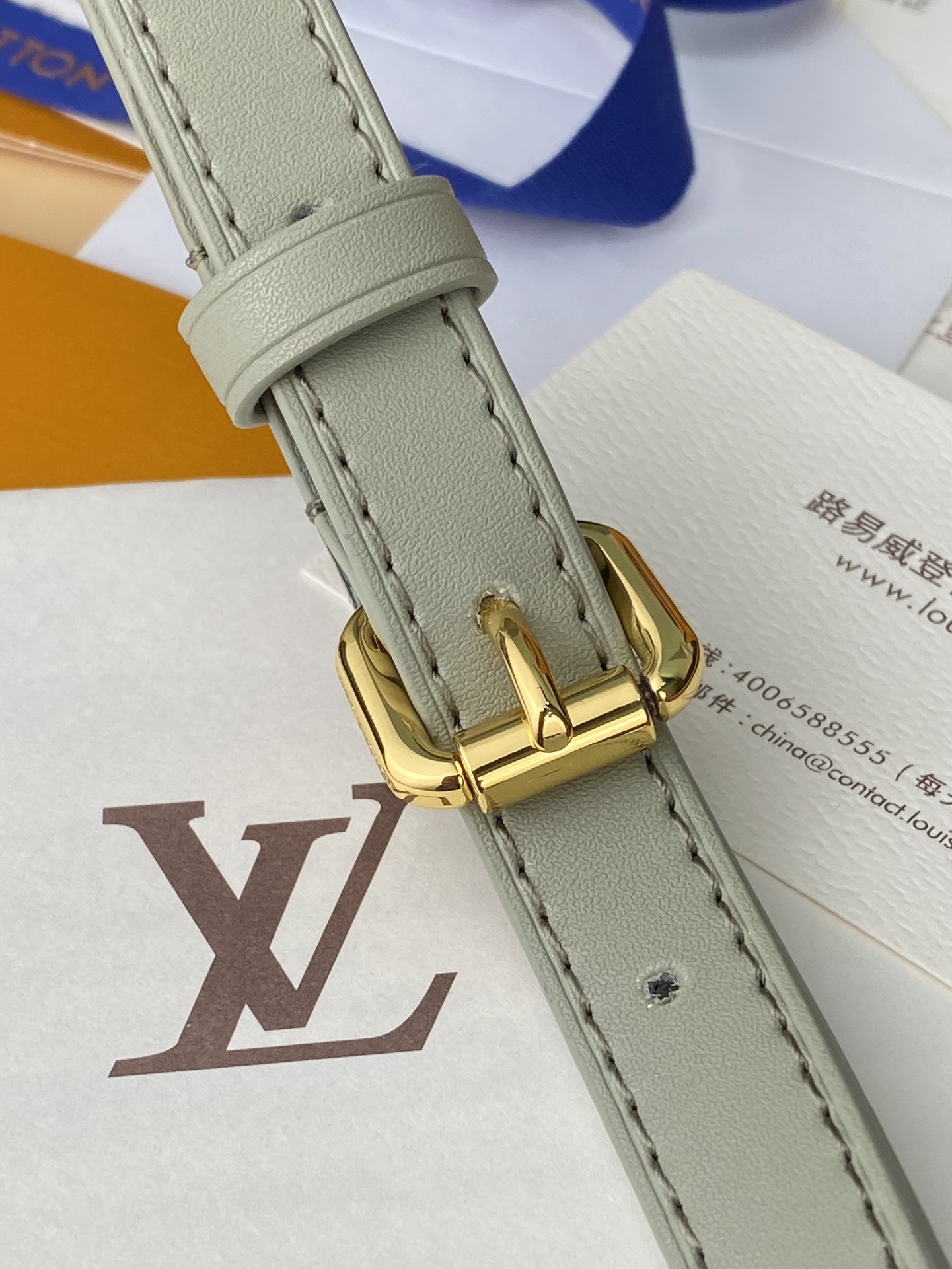 LOUIS VUITTON M25857 Light Green NICE NANO Cosmetic Pouch