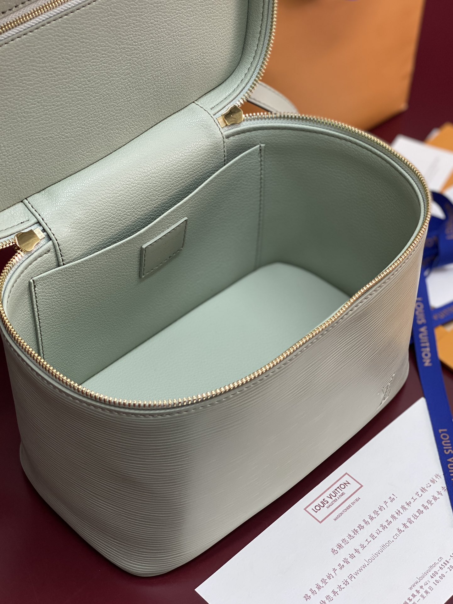 LOUIS VUITTON M25857 Light Green NICE NANO Cosmetic Pouch