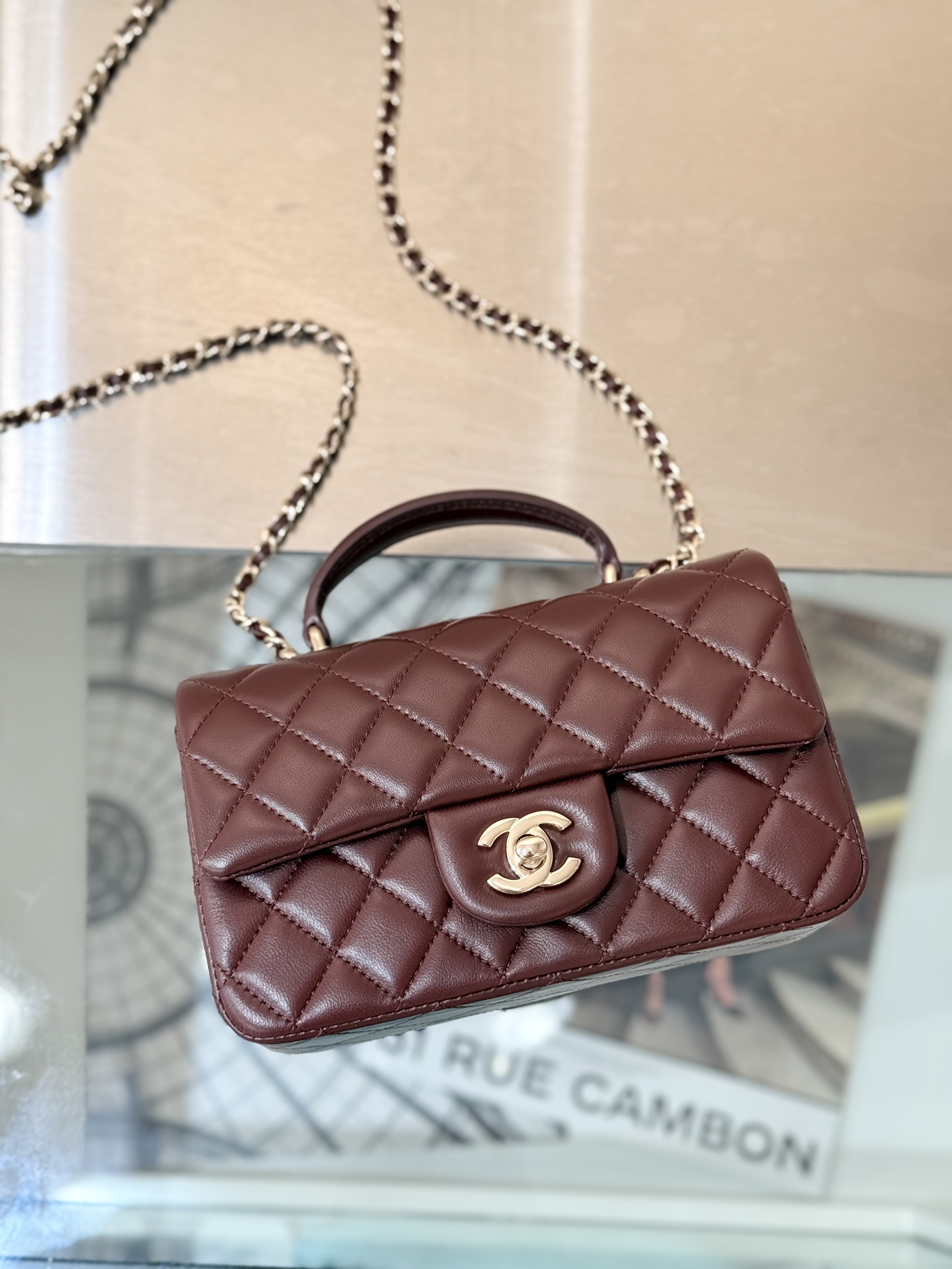 Chanel Top Handle Mini Flap Bag