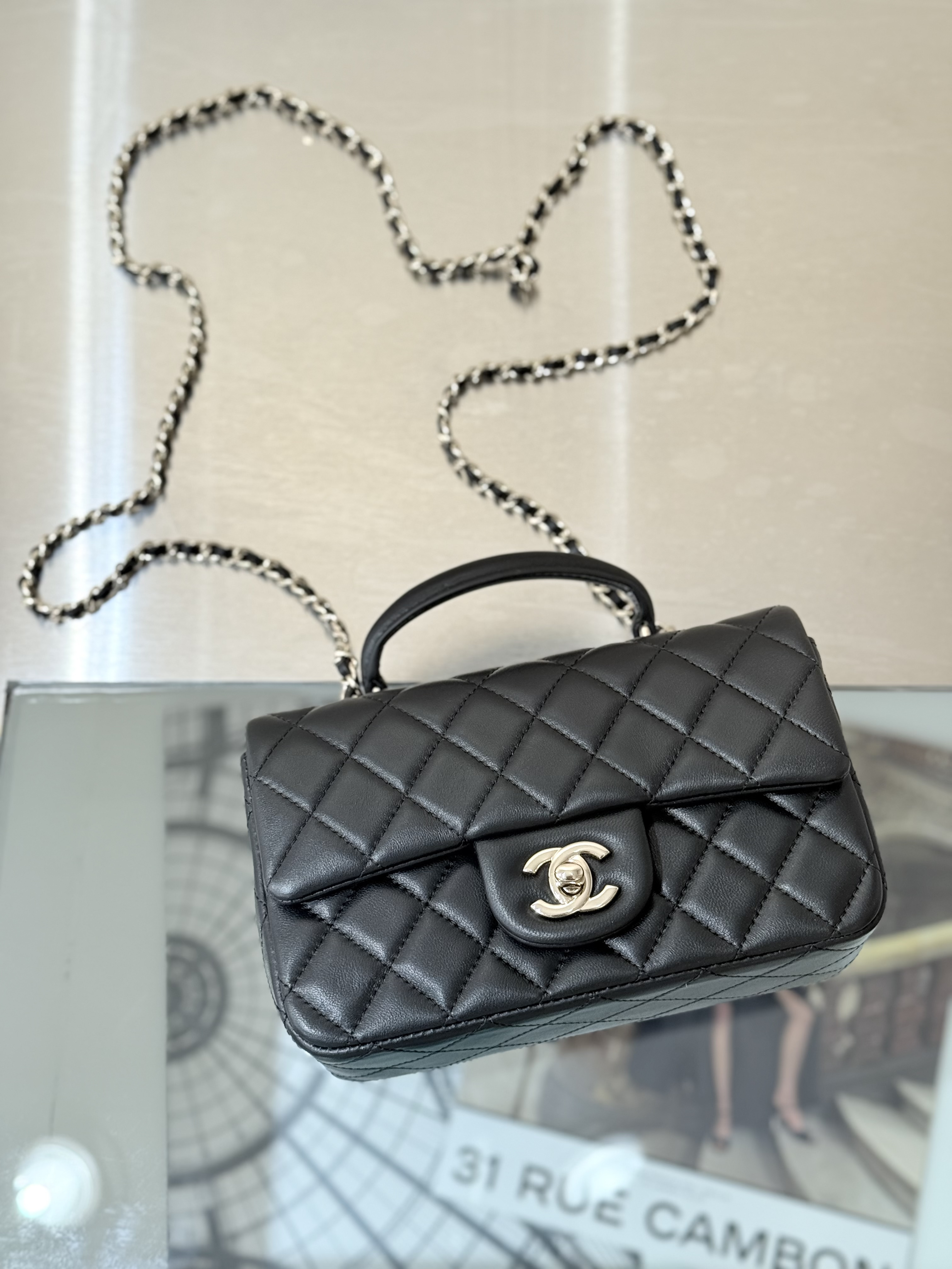 Chanel Top Handle Mini Flap Bag