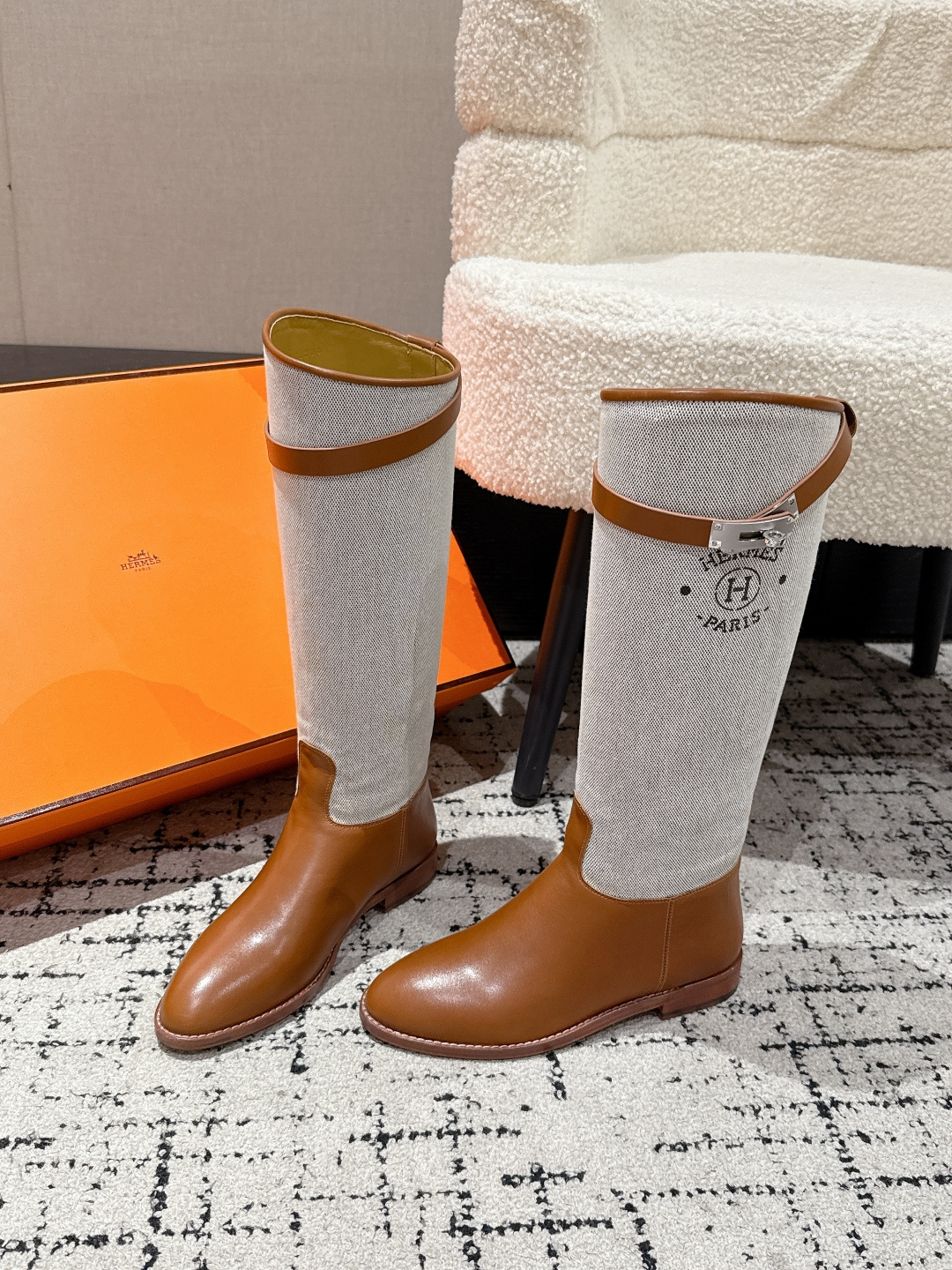 Hermès 25 / Kelly Buckle Knee-High Boots