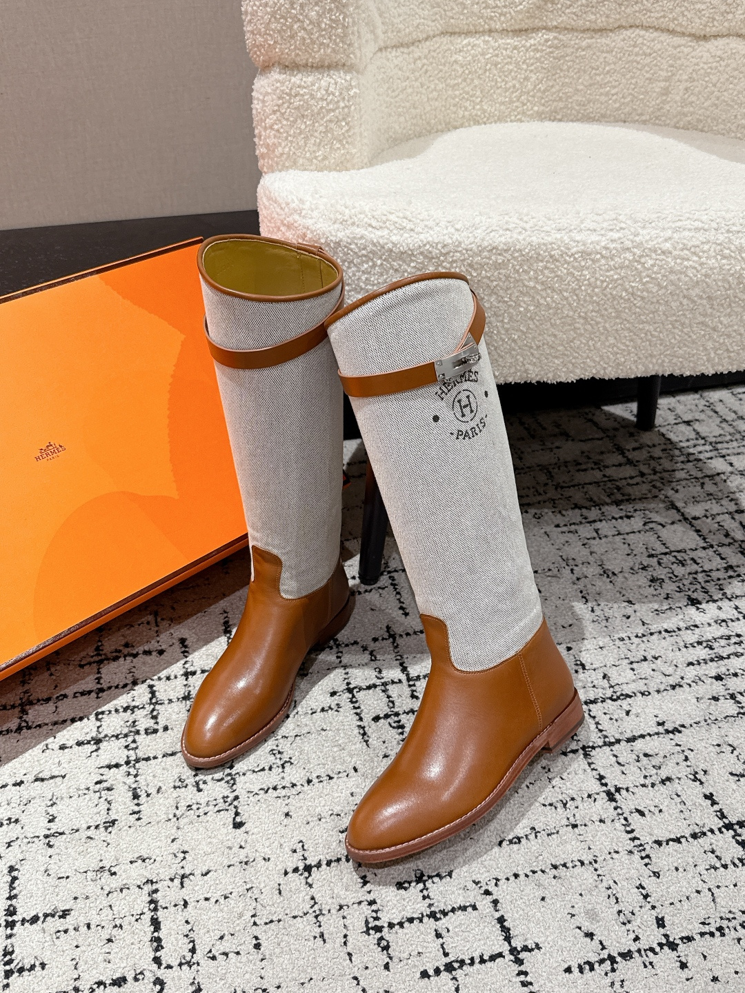 Hermès 25 / Kelly Buckle Knee-High Boots