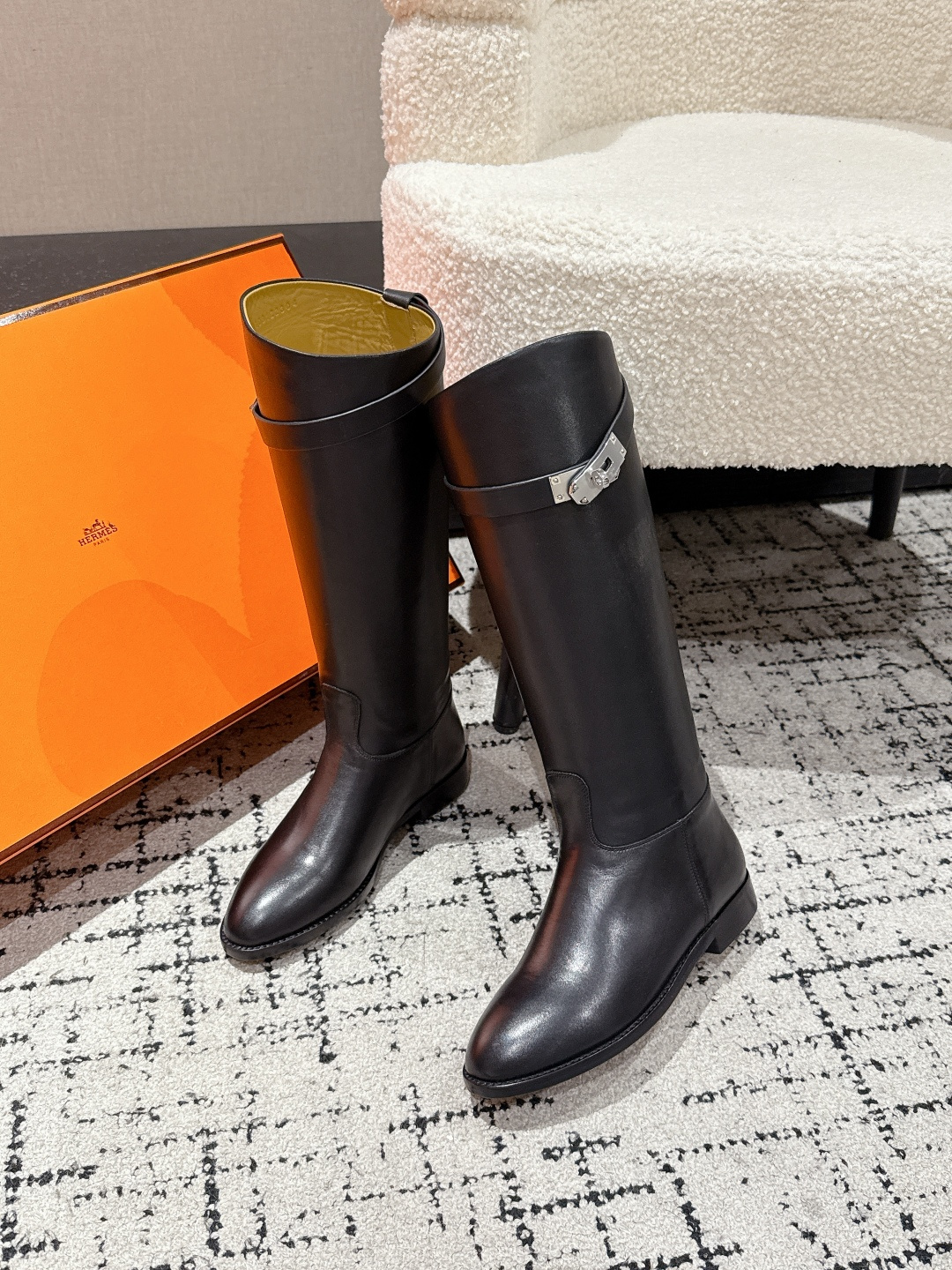 Hermès 25 / Kelly Buckle Knee-High Boots