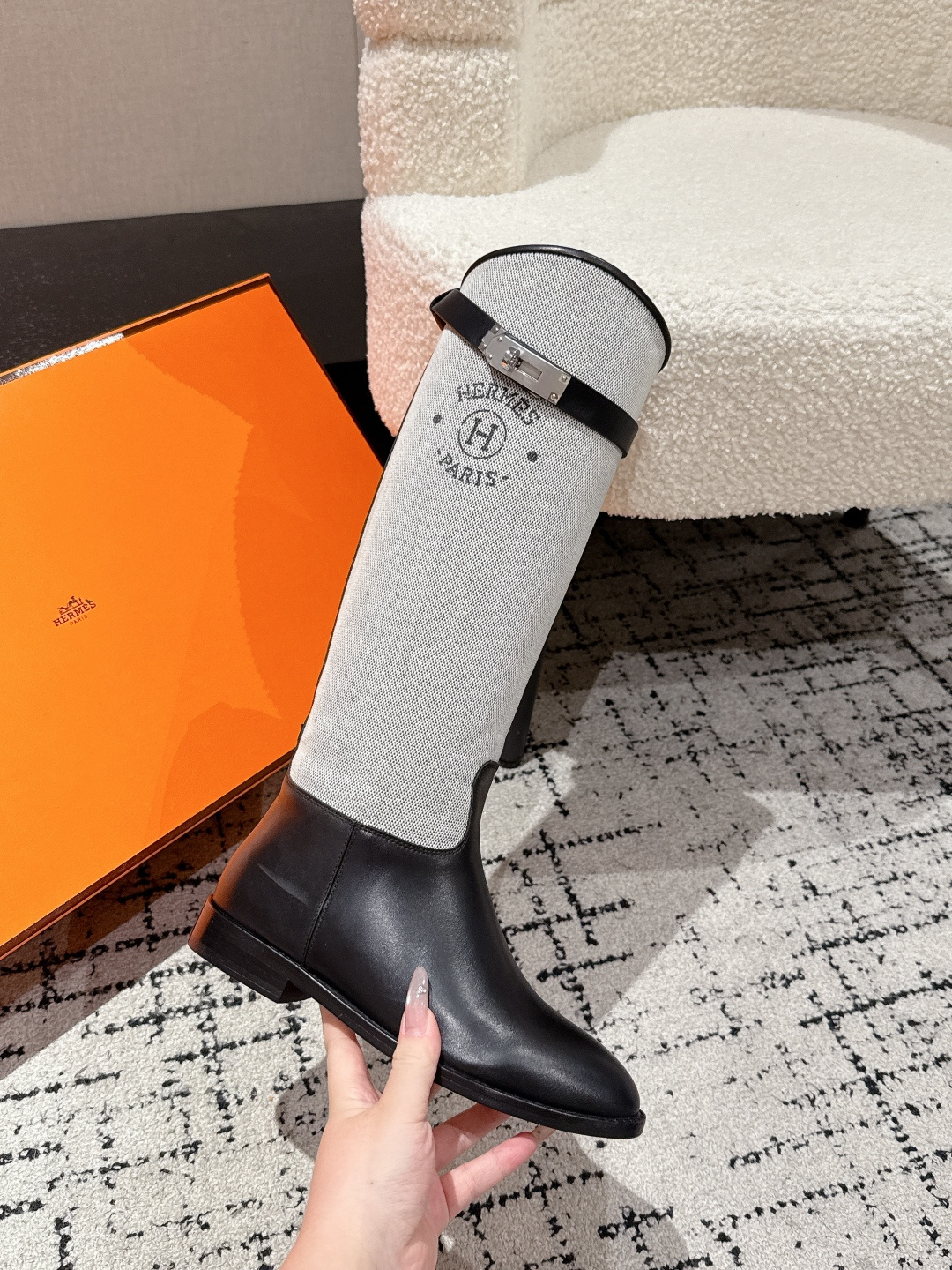 Hermès 25 / Kelly Buckle Knee-High Boots