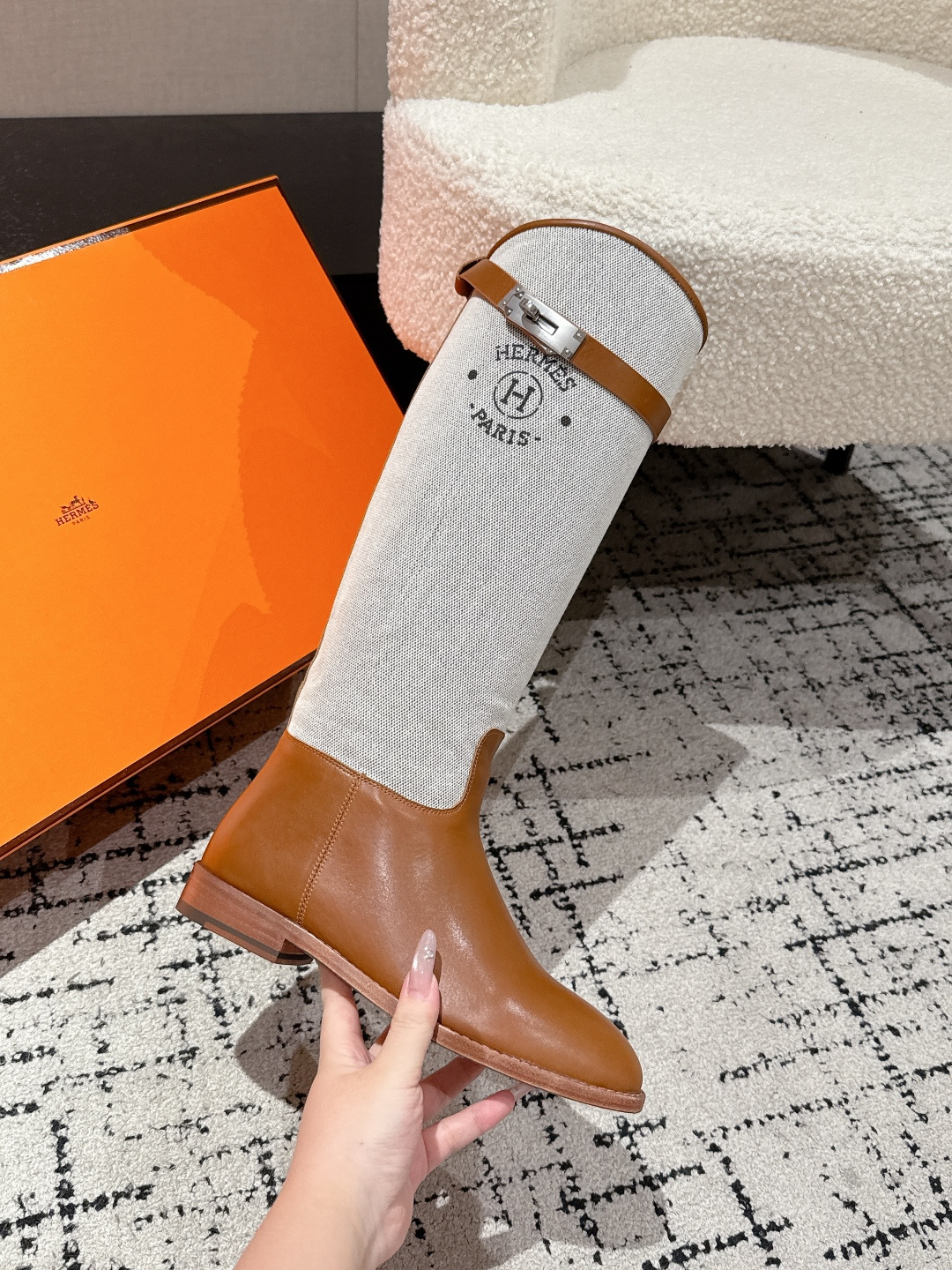 Hermès 25 / Kelly Buckle Knee-High Boots