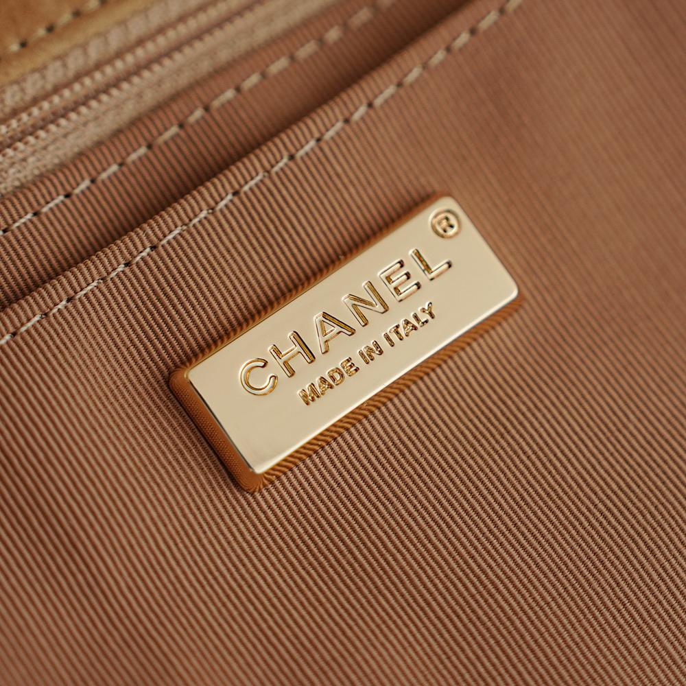 Chanel Camel Suede Chain-Edged Classic Flap Bag
