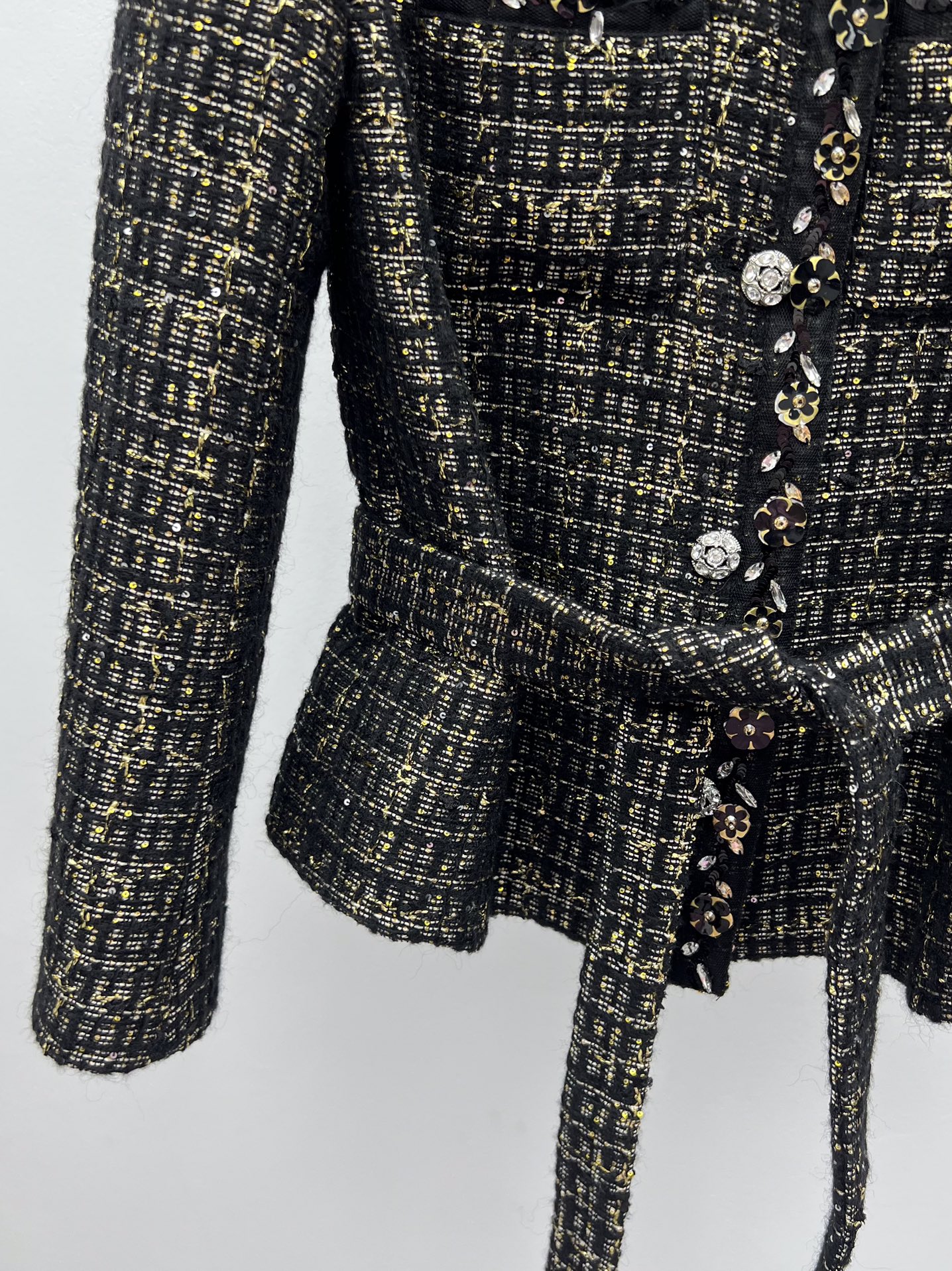 Chanel Black & Gold Bouclé Jacket Set