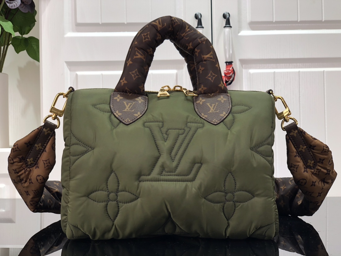 Louis Vuitton Speedy Bandouliere 25 Green (Puffer Edition)