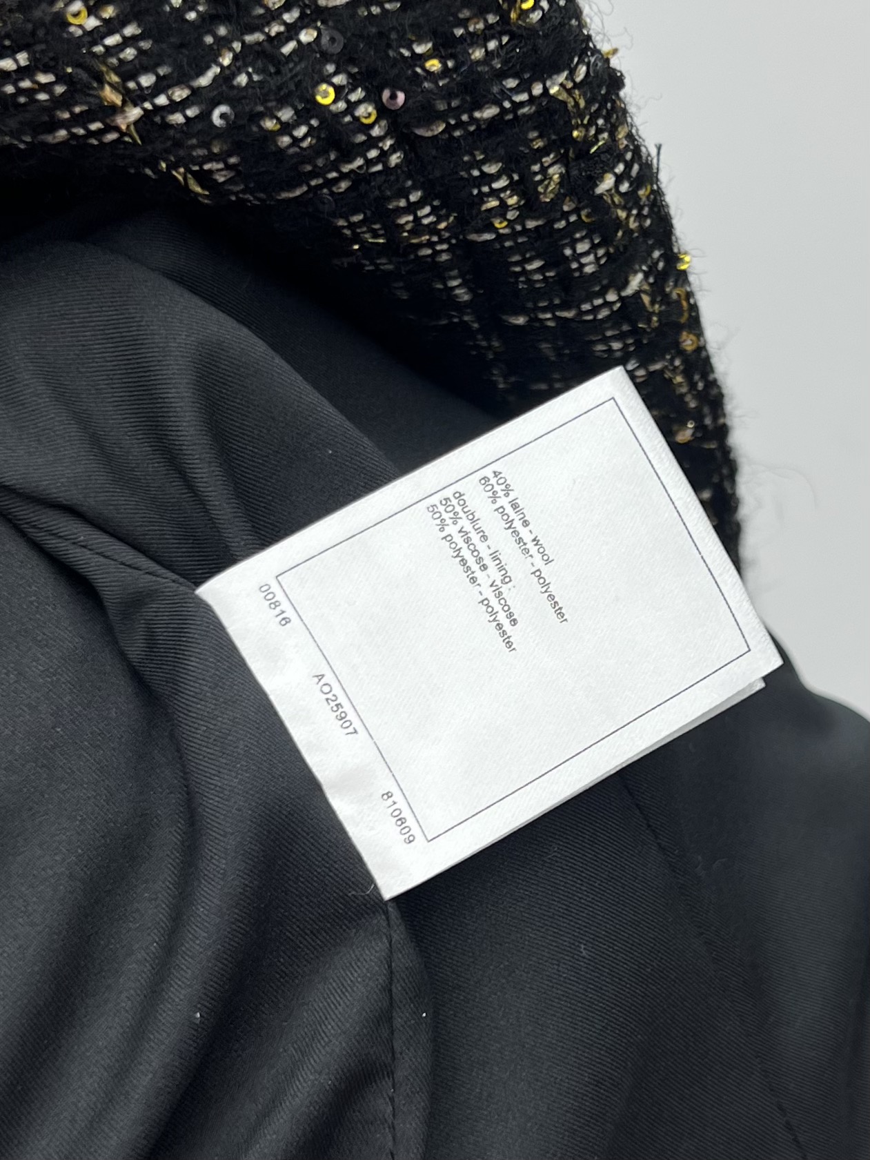 Chanel Black & Gold Bouclé Jacket Set