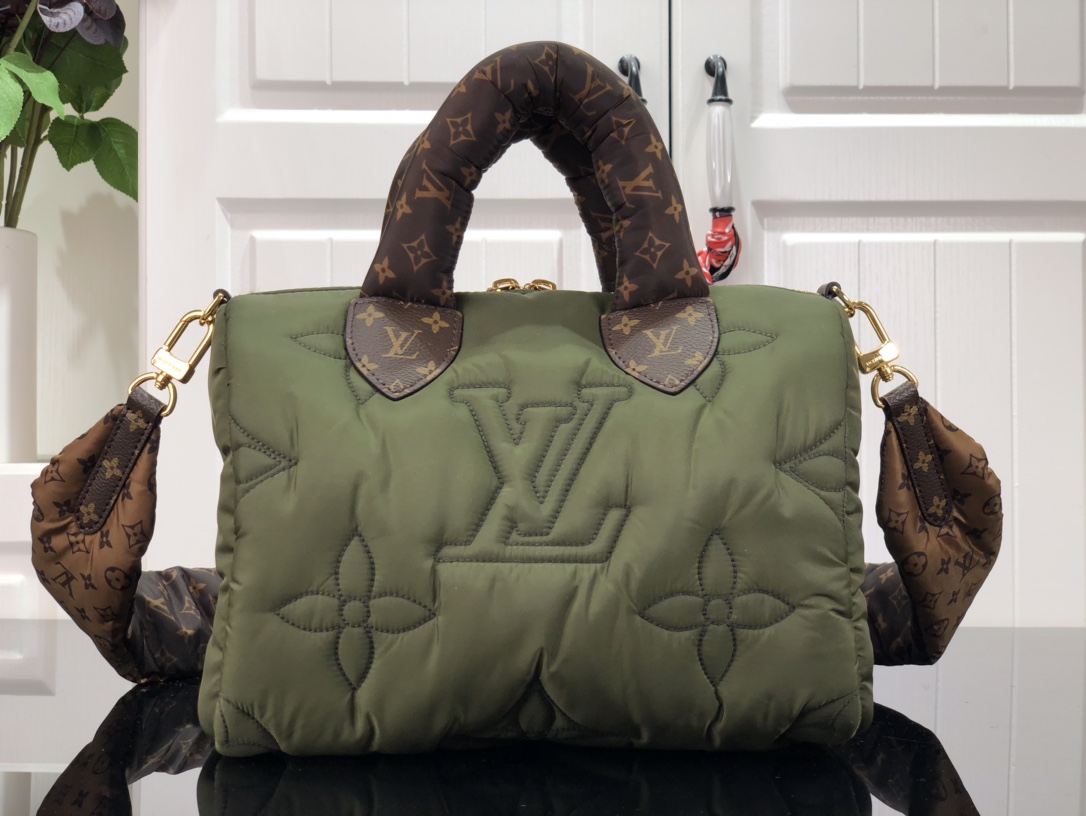 Louis Vuitton Speedy Bandouliere 25 Green (Puffer Edition)