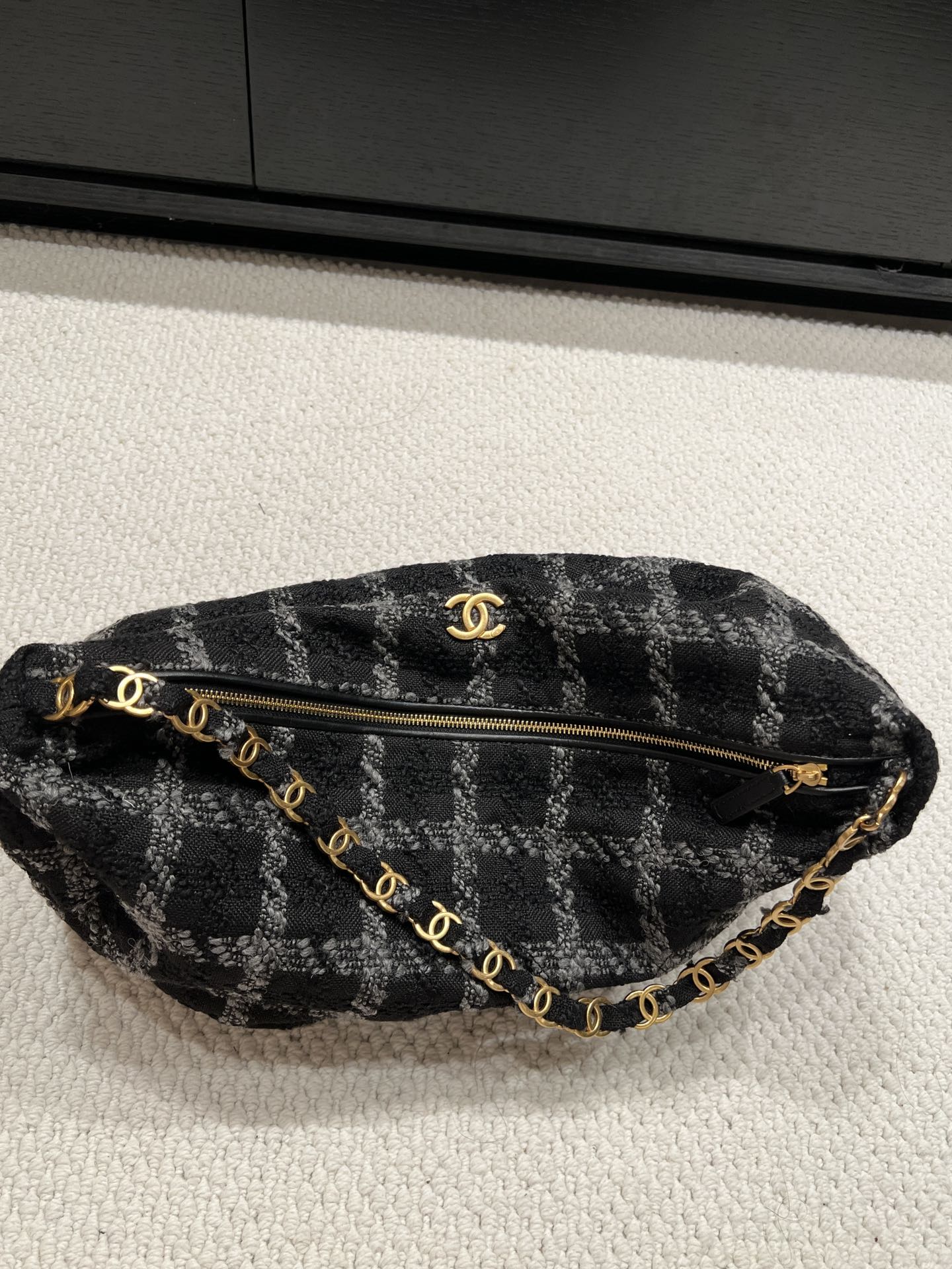 Chanel 22K Wool Maxi Hobo Bag