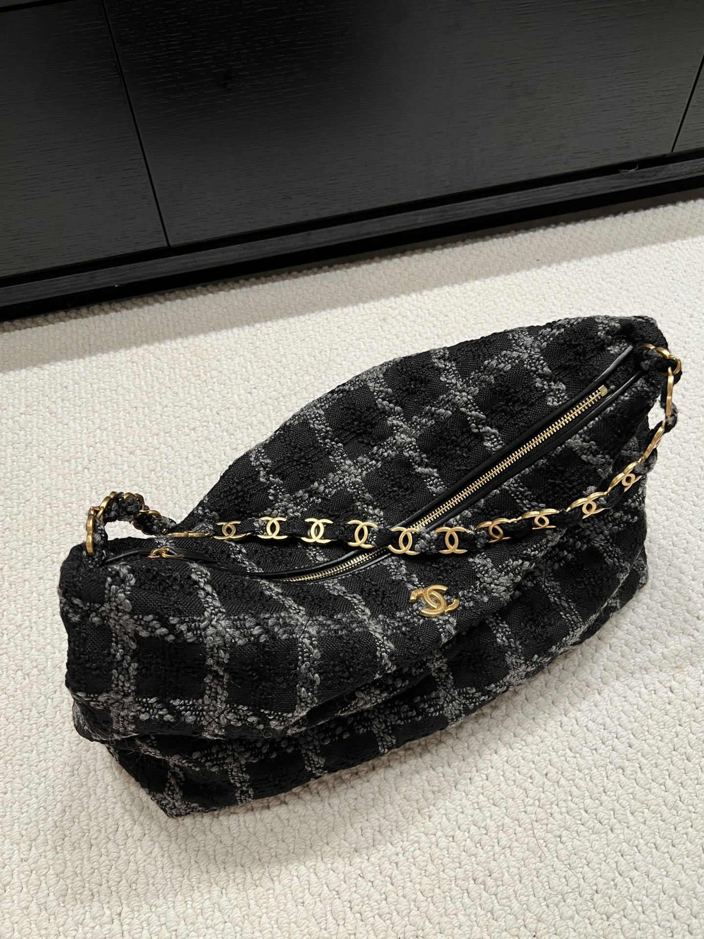 Chanel 22K Wool Maxi Hobo Bag