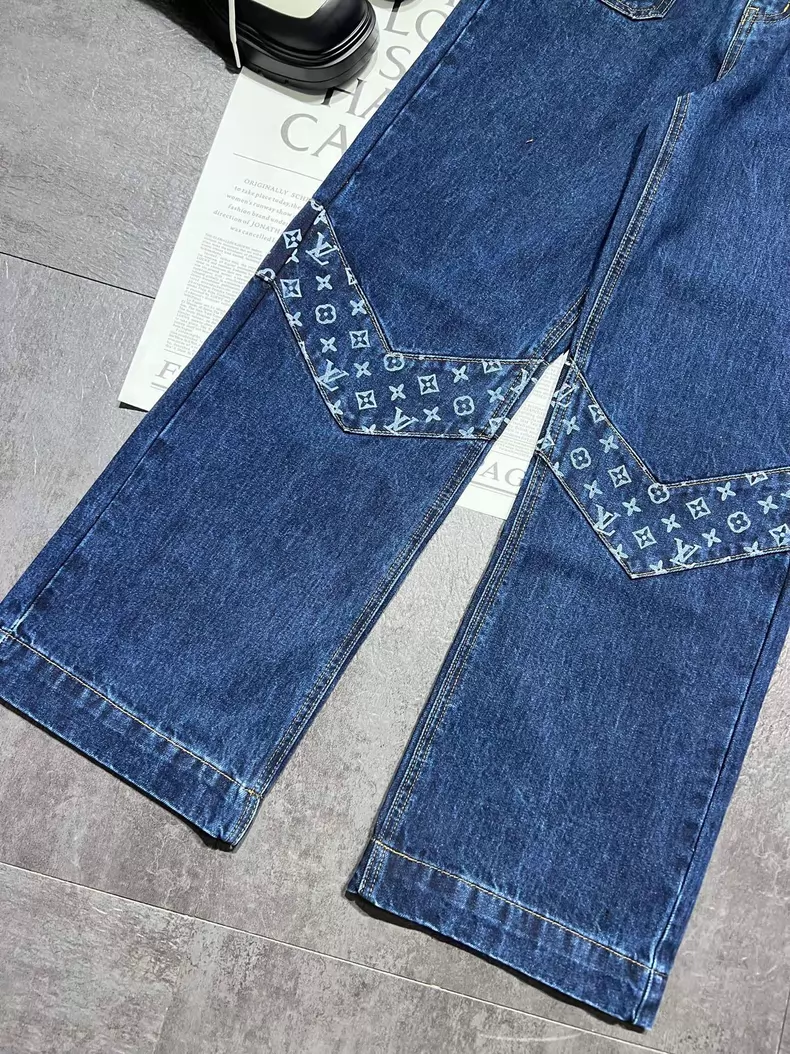 Louis Vuitton Dark Blue Patchwork Denim Jeans