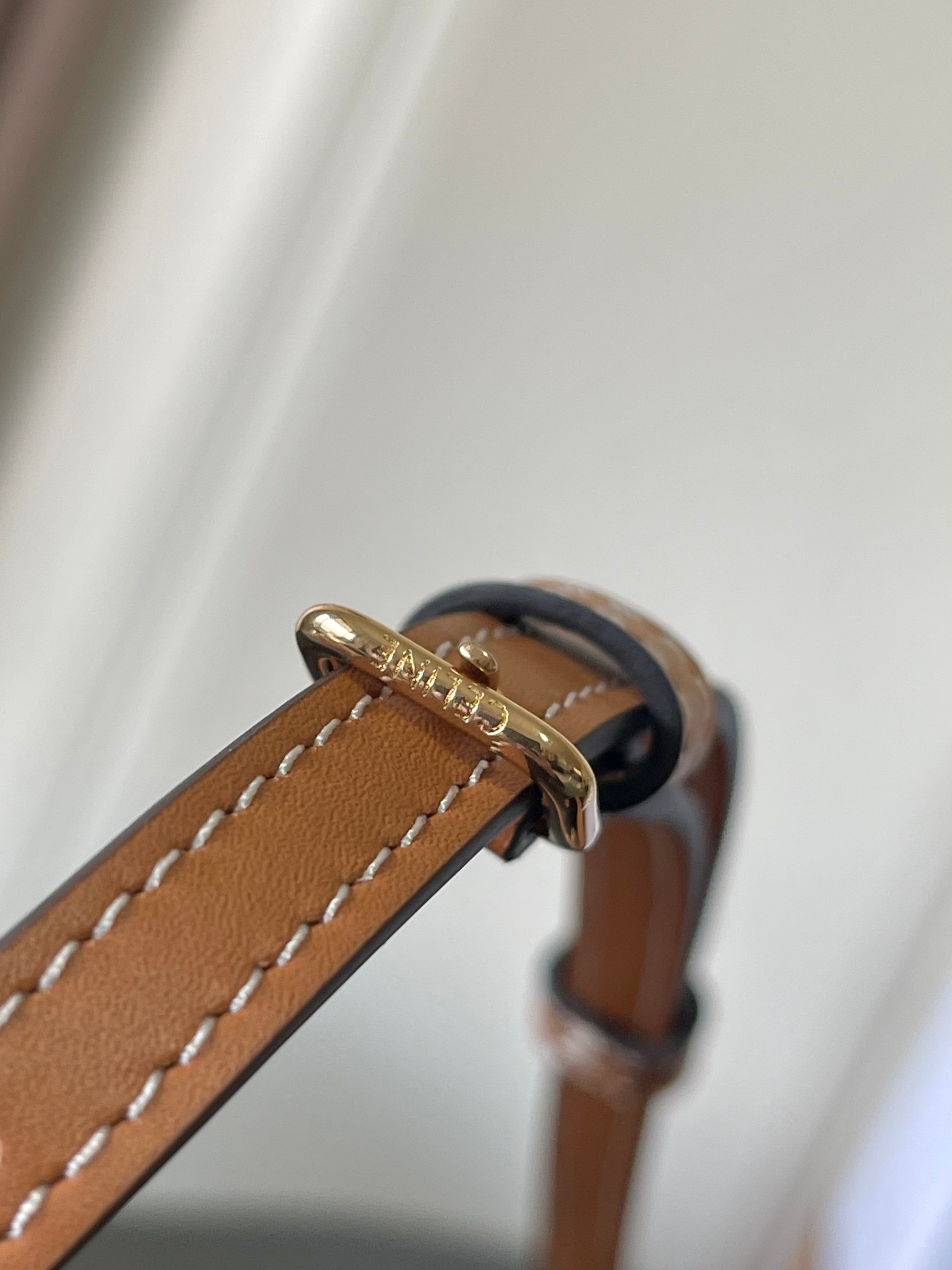 CELINE SMALL CUBE BAG IN Triomphe Canvas and NATURAL Calfskin