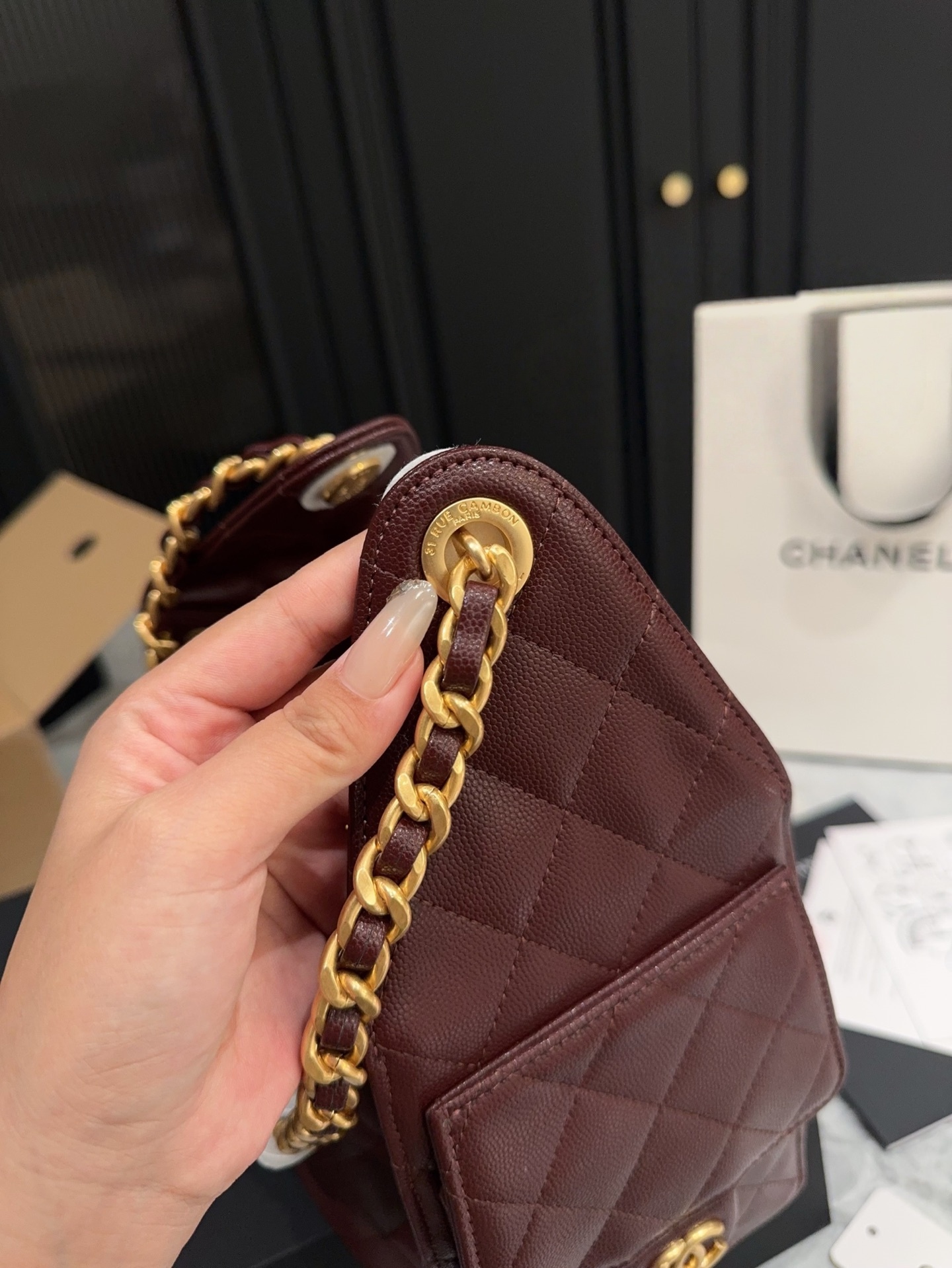 Chanel Small 25 Handbag Burgundy
