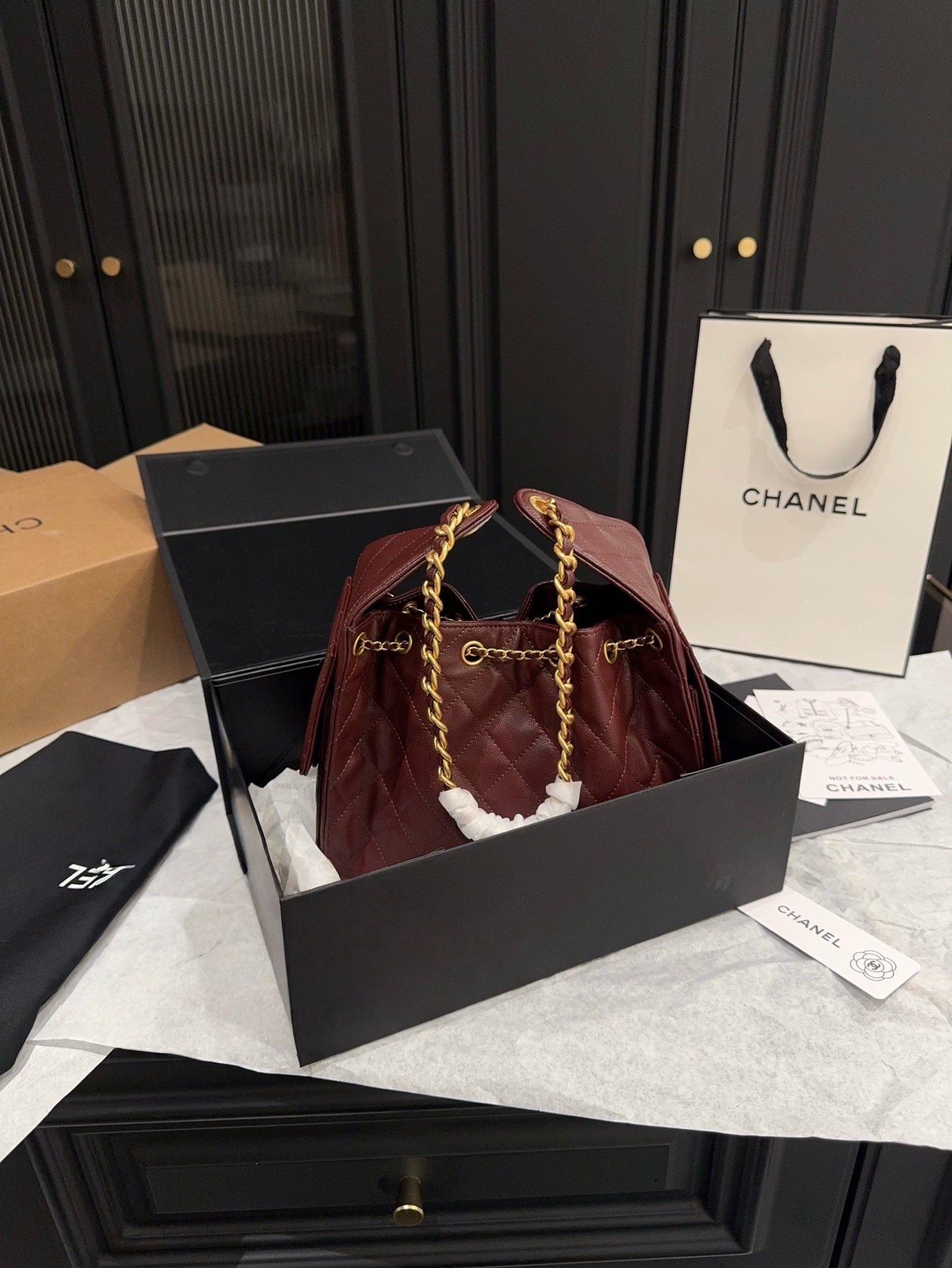 Chanel Small 25 Handbag Burgundy