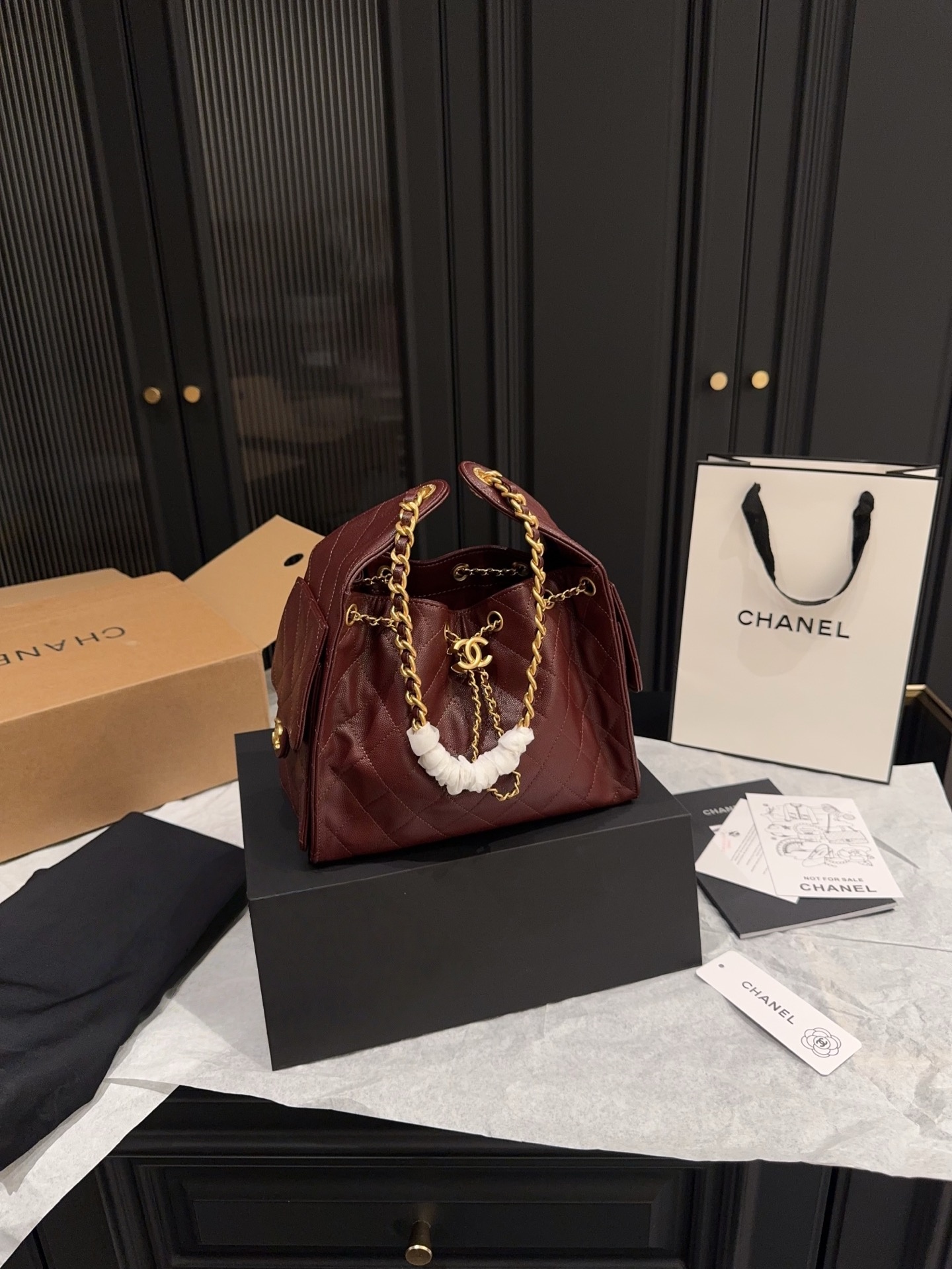 Chanel Small 25 Handbag Burgundy