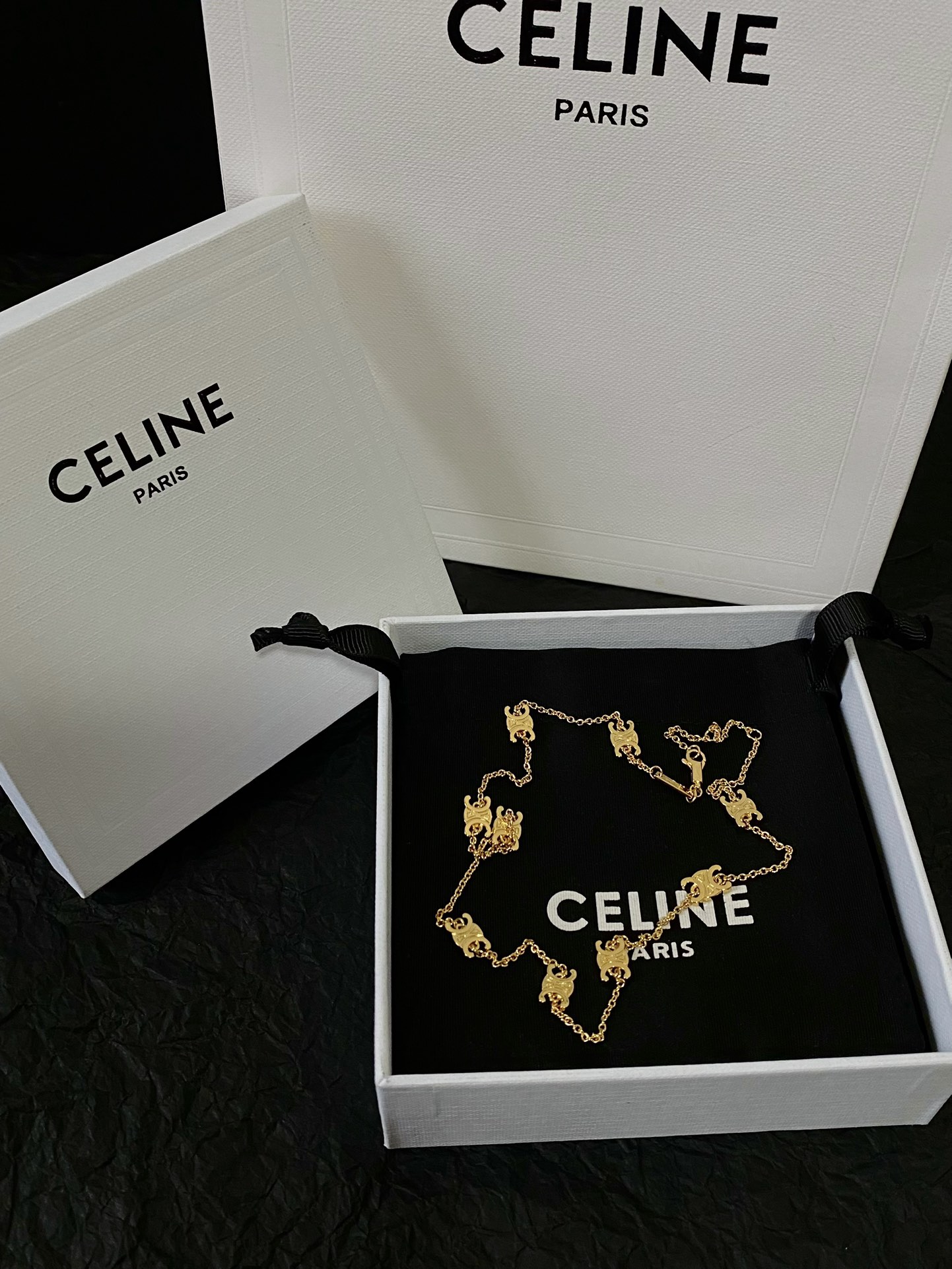 Celine TRIOMPHE Mini Choker Necklace