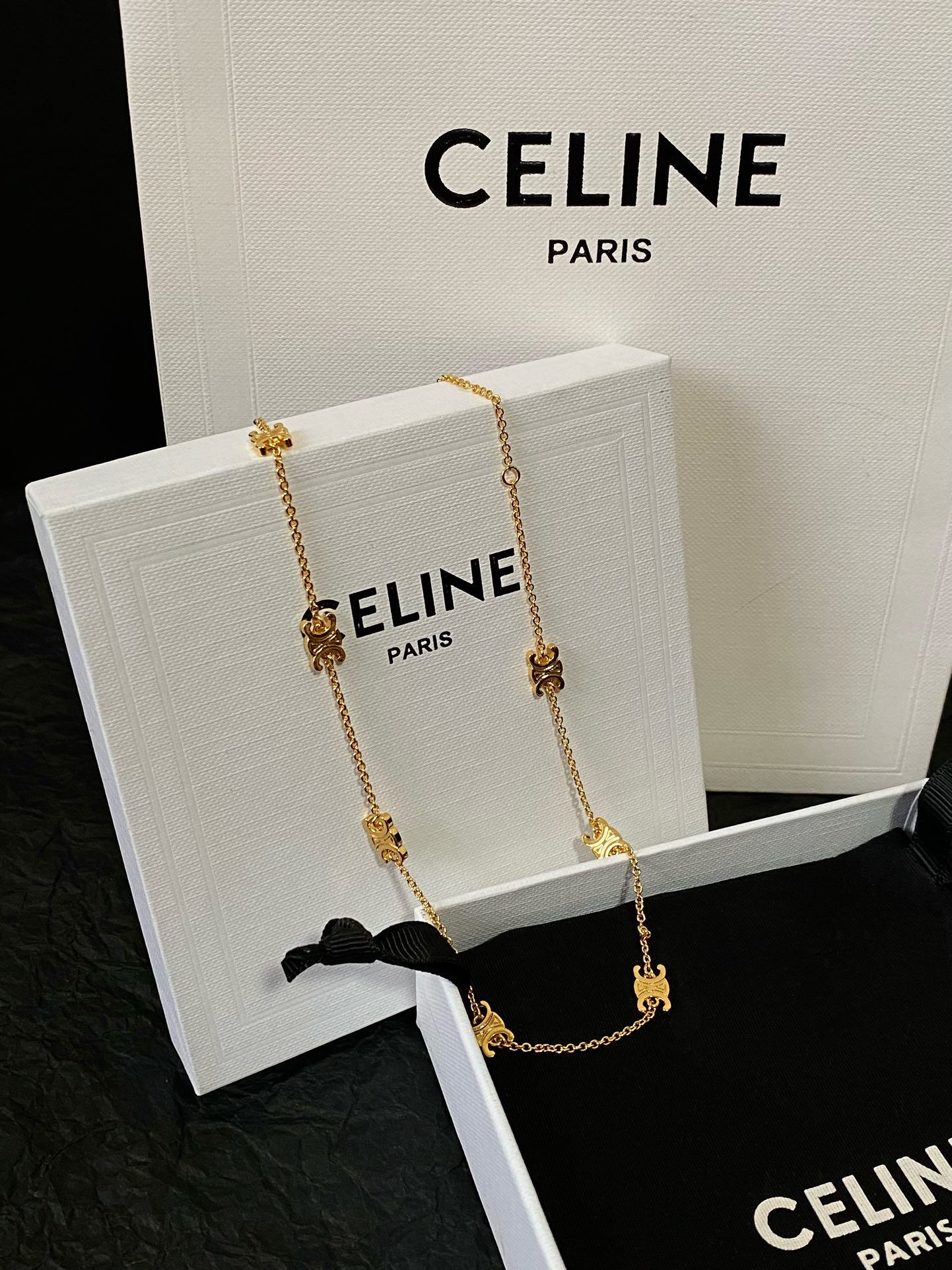 Celine TRIOMPHE Mini Choker Necklace