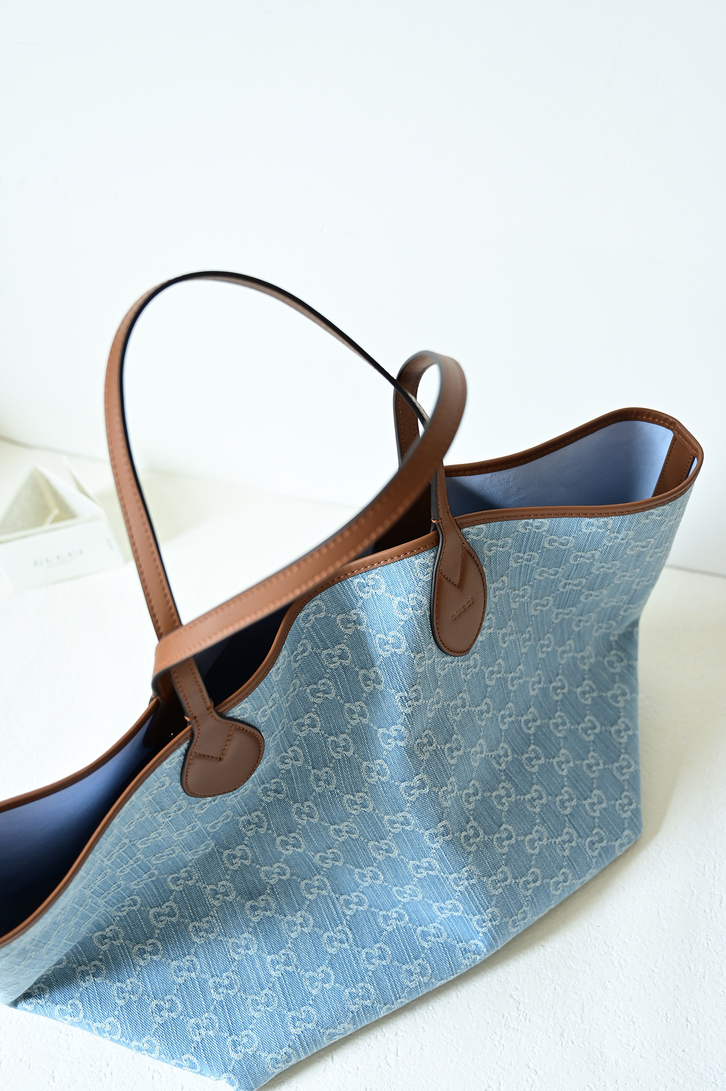 GUCCI Totissima monogram-pattern denim tote bag