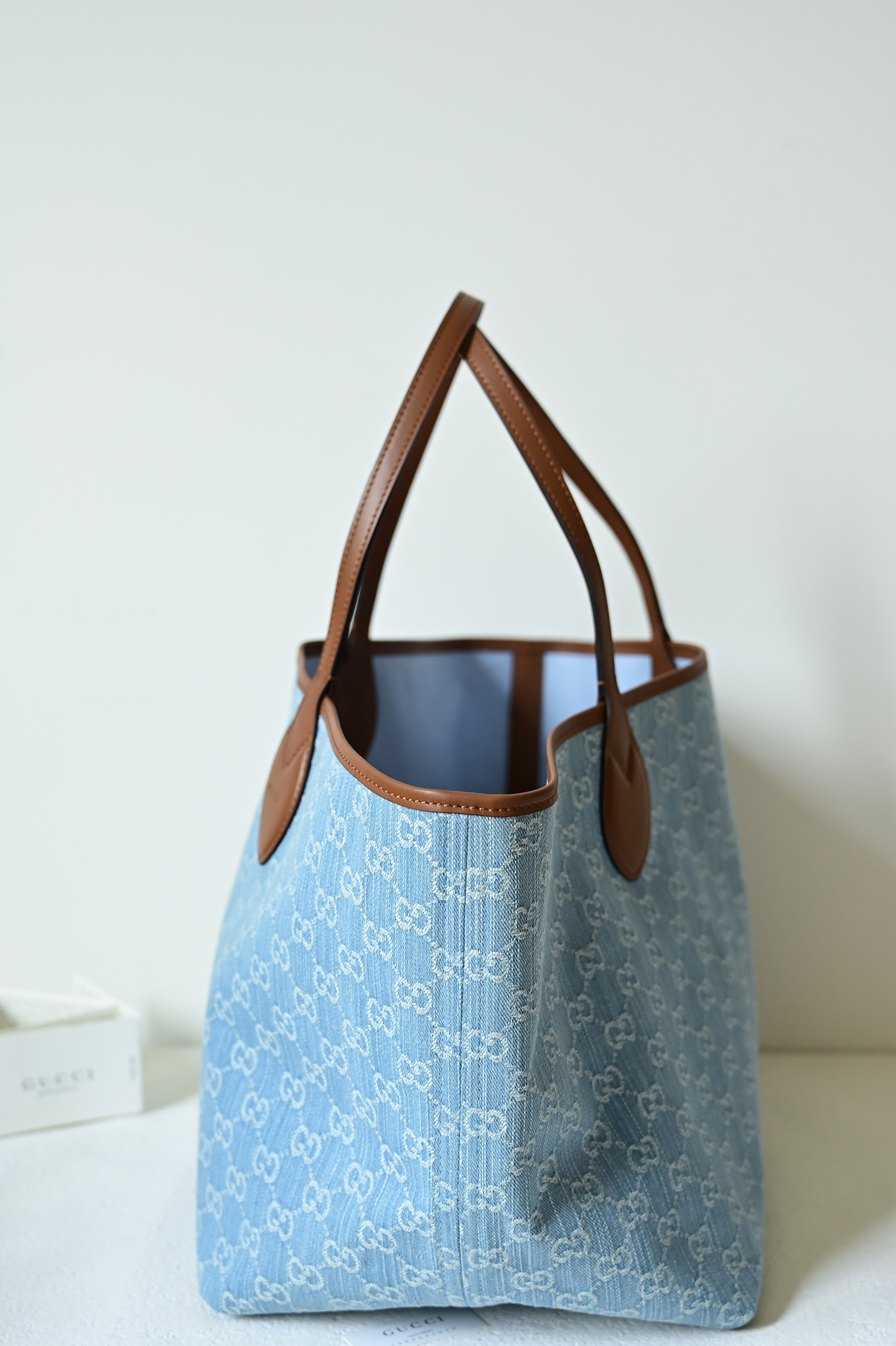 GUCCI Totissima monogram-pattern denim tote bag