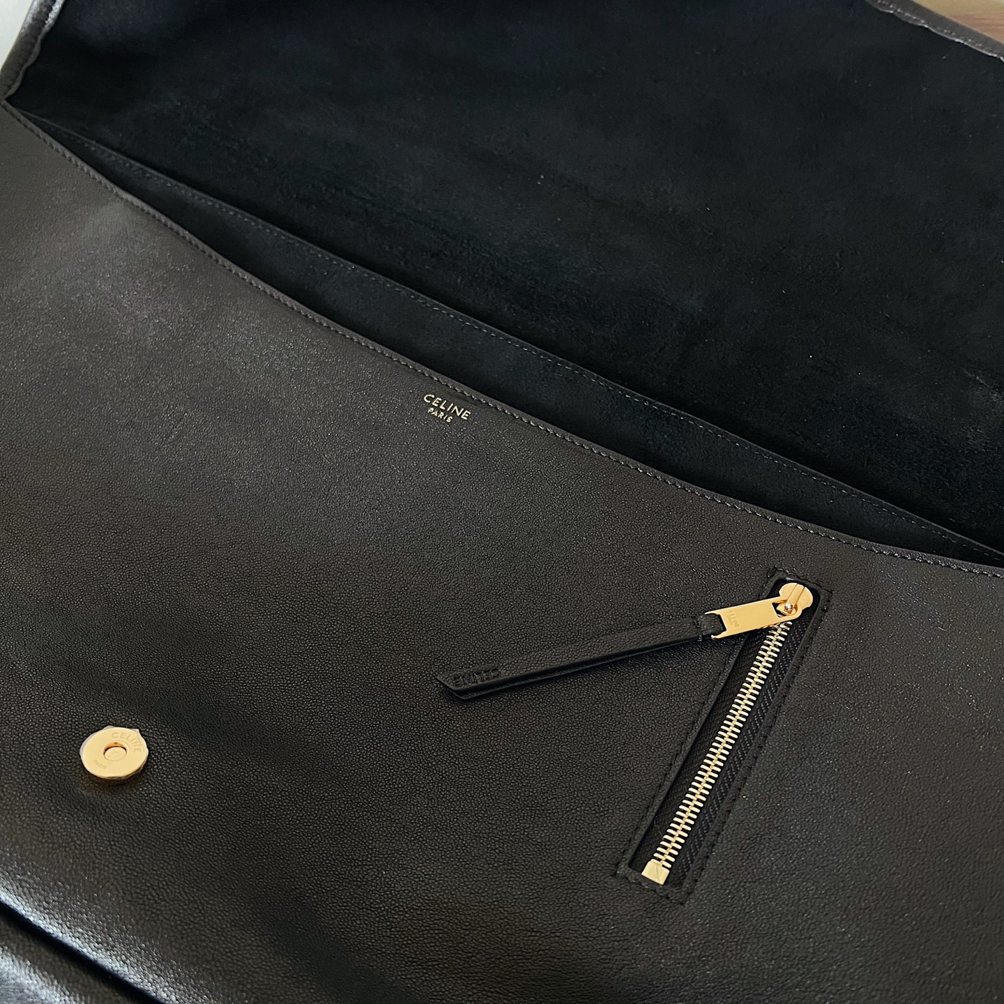 CELINE HALFMOON SOFT TRIOMPHE BAG IN SUPPLE SHINY LAMBSKIN