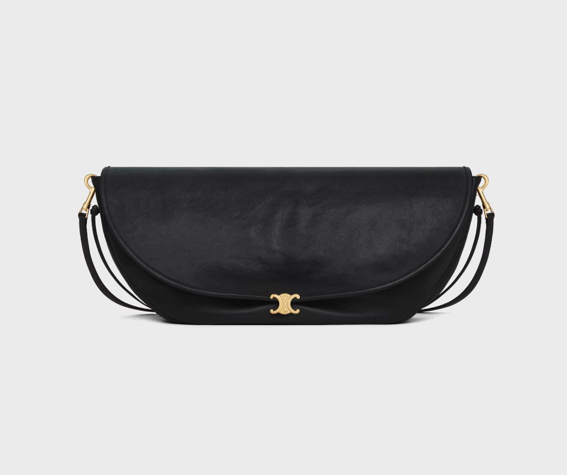 CELINE HALFMOON SOFT TRIOMPHE BAG IN SUPPLE SHINY LAMBSKIN