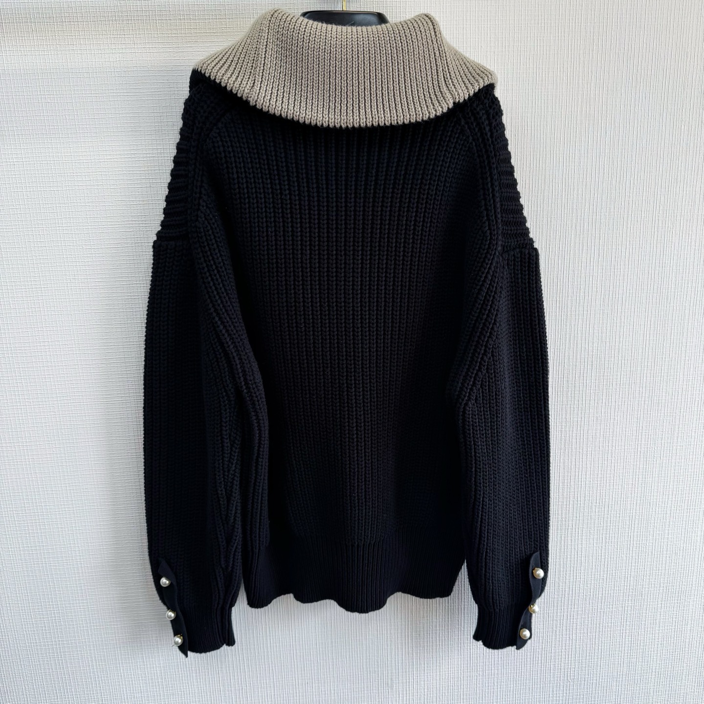 LV 1AHC12 Chunky Wool-Blend Half-Zip Pullover