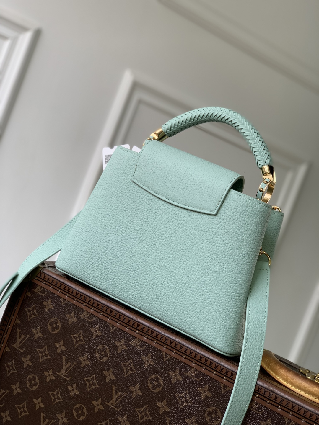 LOUIS VUITTON Capucines Green Mini Bag
