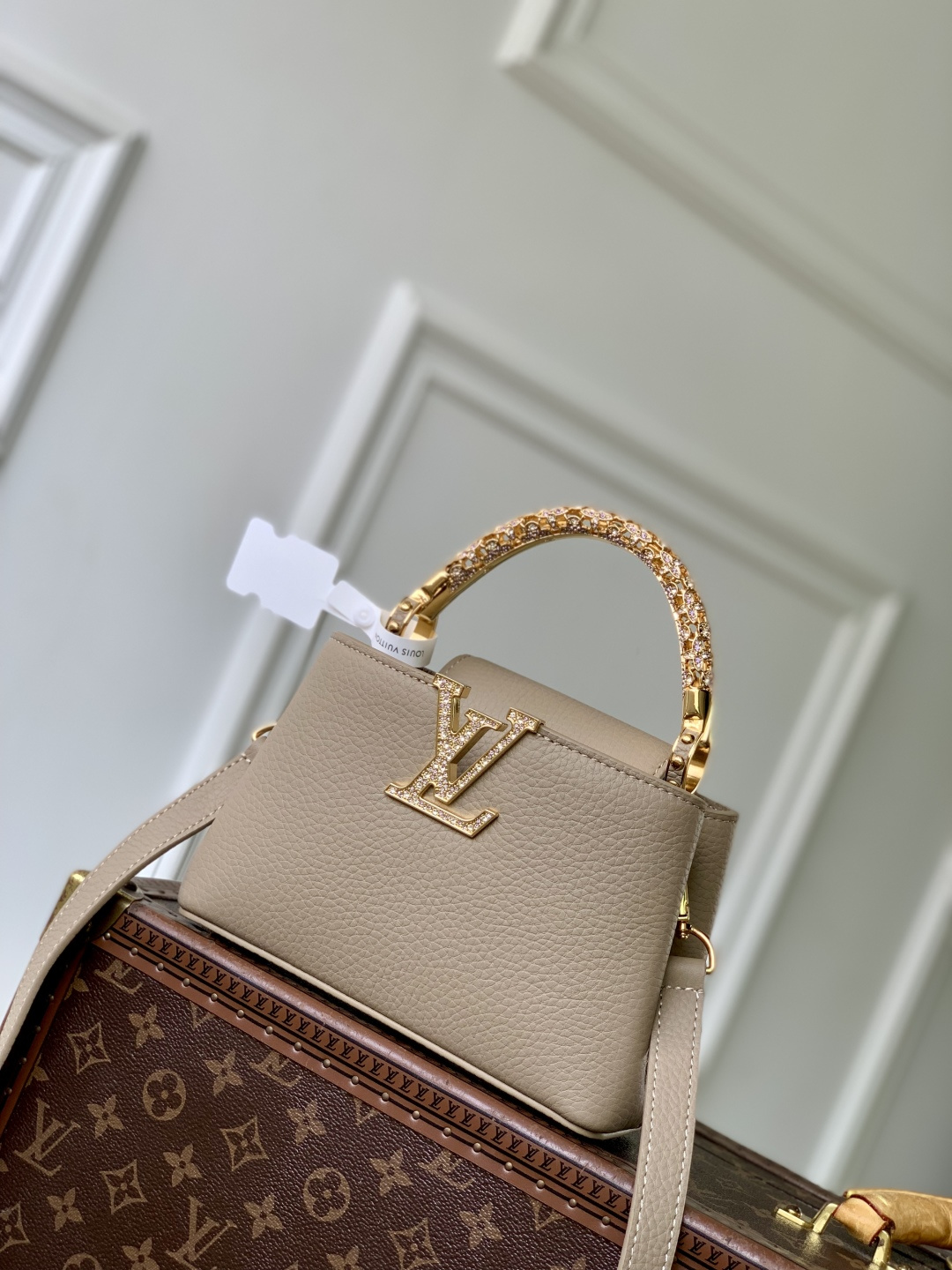 LOUIS VUITTON Capucines Grey Mini Bag