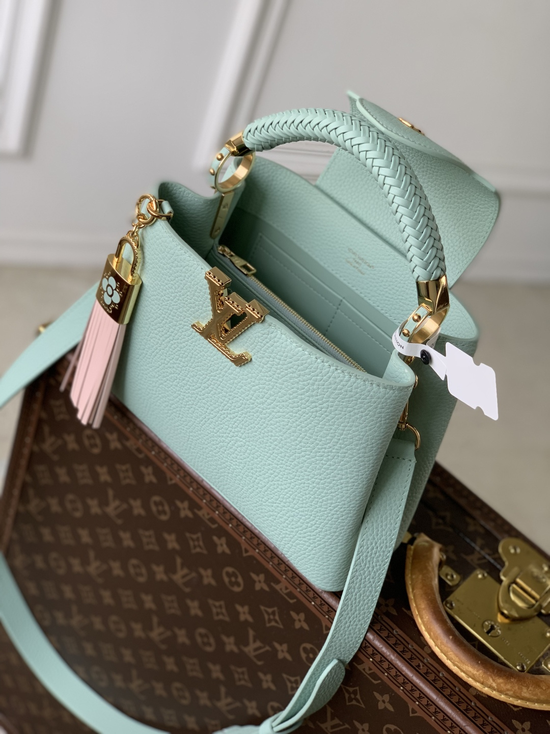 LOUIS VUITTON Capucines Green Mini Bag