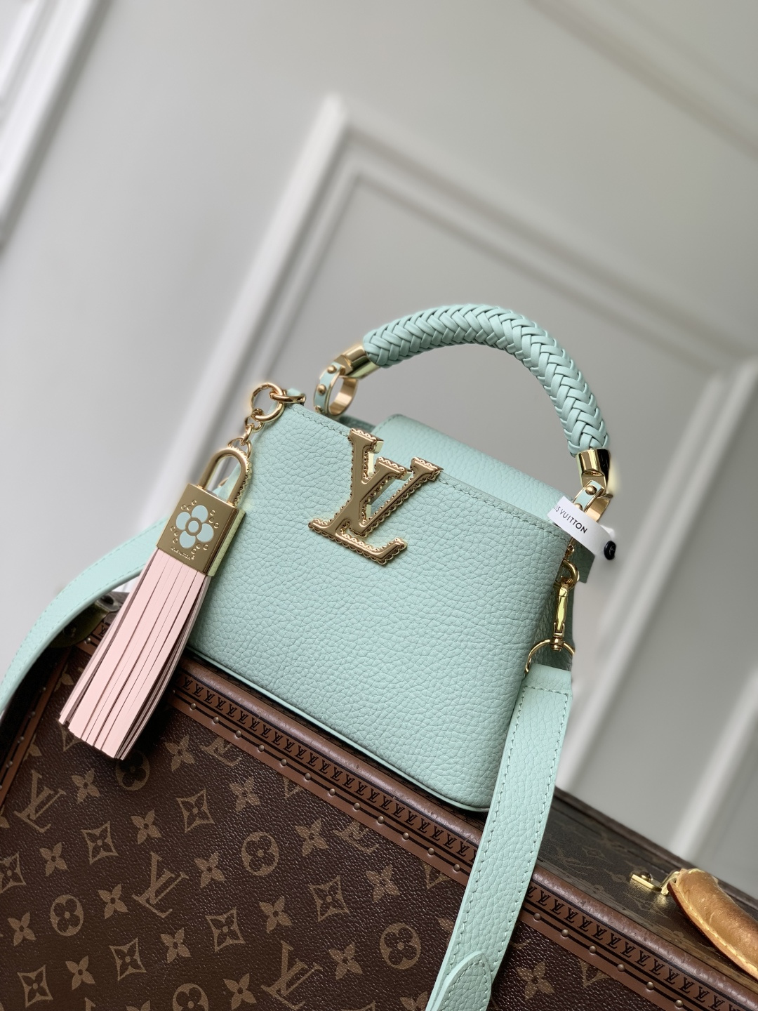 LOUIS VUITTON Capucines Green Mini Bag